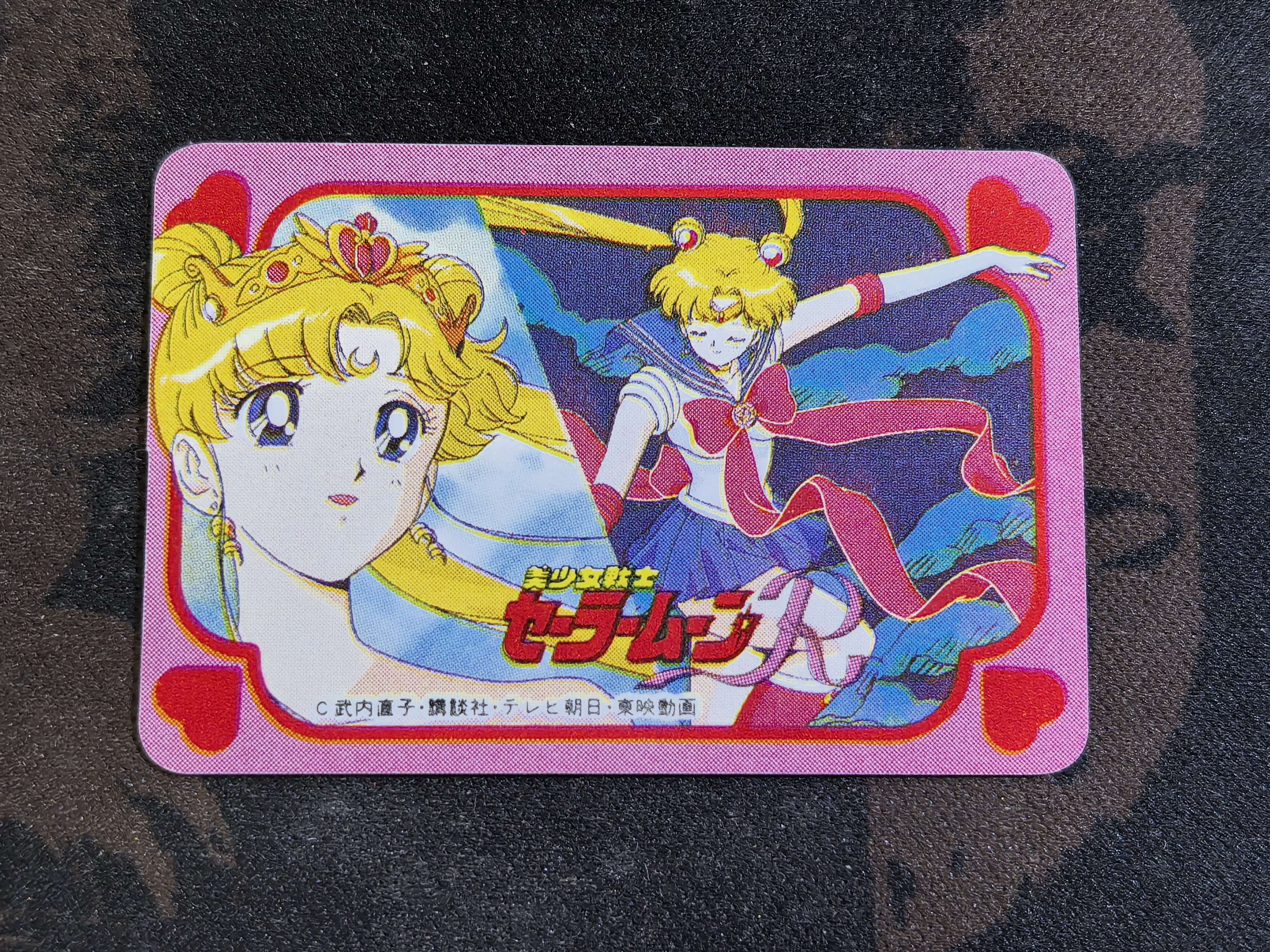 日本 90 年代怀旧收藏老卡《美少女战士R》小卡 Amada/PP 系列迷你卡牌“月野兔(水手月亮)”“方块 J” 编号No.40 闪卡 默认微瑕 卡品如图