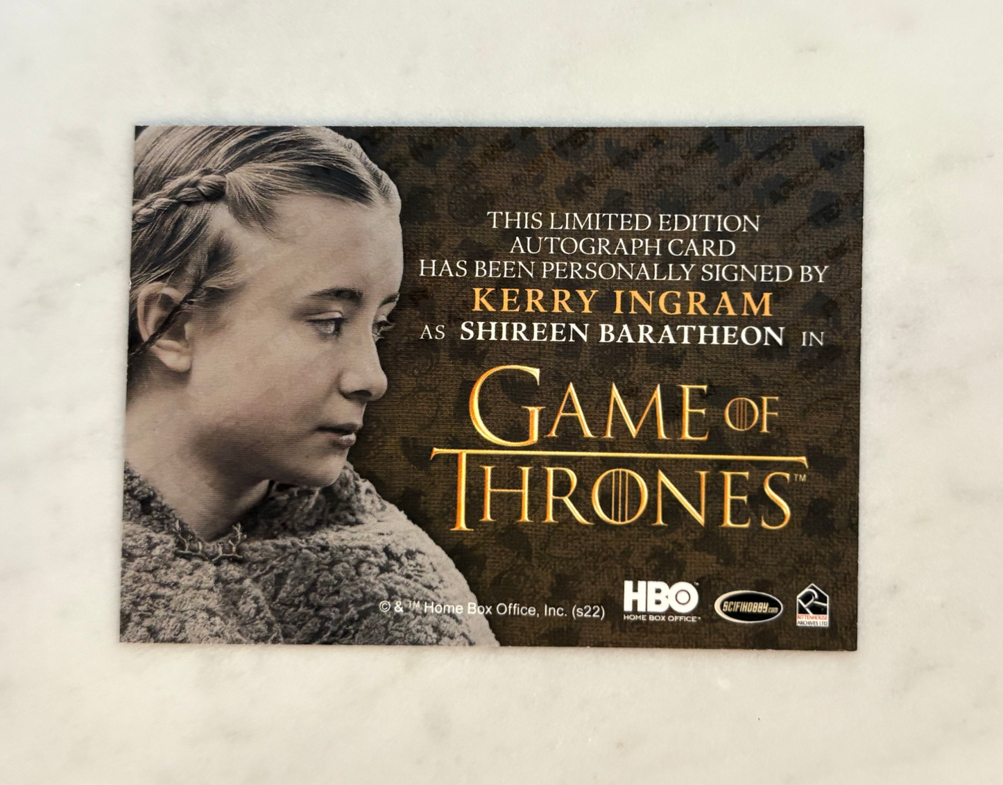 2022 Other Game of Thrones Kerry Ingram HBO 权游 权利的游戏 权力的游戏 冰与火之歌 希琳拜拉席恩 金笔卡签 角色Shireen Baratheon