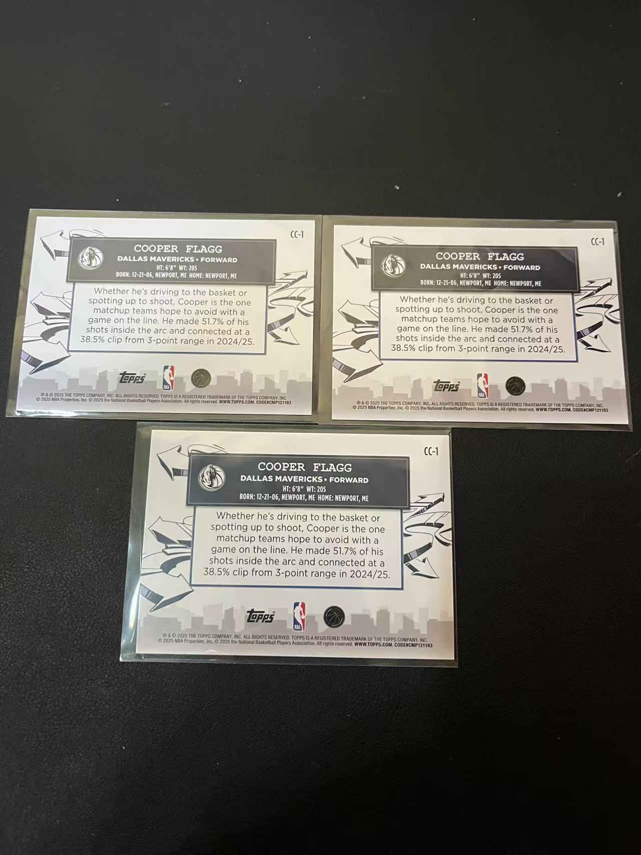2025 Topps Flagship Cooper Flagg RC 独行侠 库珀 弗拉格 新秀 状元 美国之子 Clutch City Prospects 城市 特卡 3张 卡品如图 龙龙龙