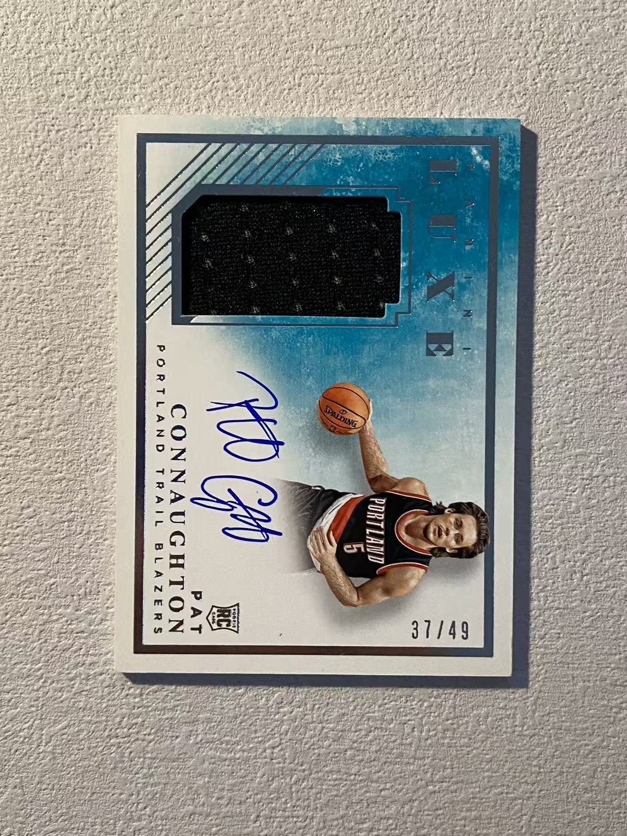 2015-16 Panini Luxe Pat Connaughton RC 开拓者 新秀rc 帕特 康诺顿 /49编 rja 签字 卡签 球衣 物料 专收必备