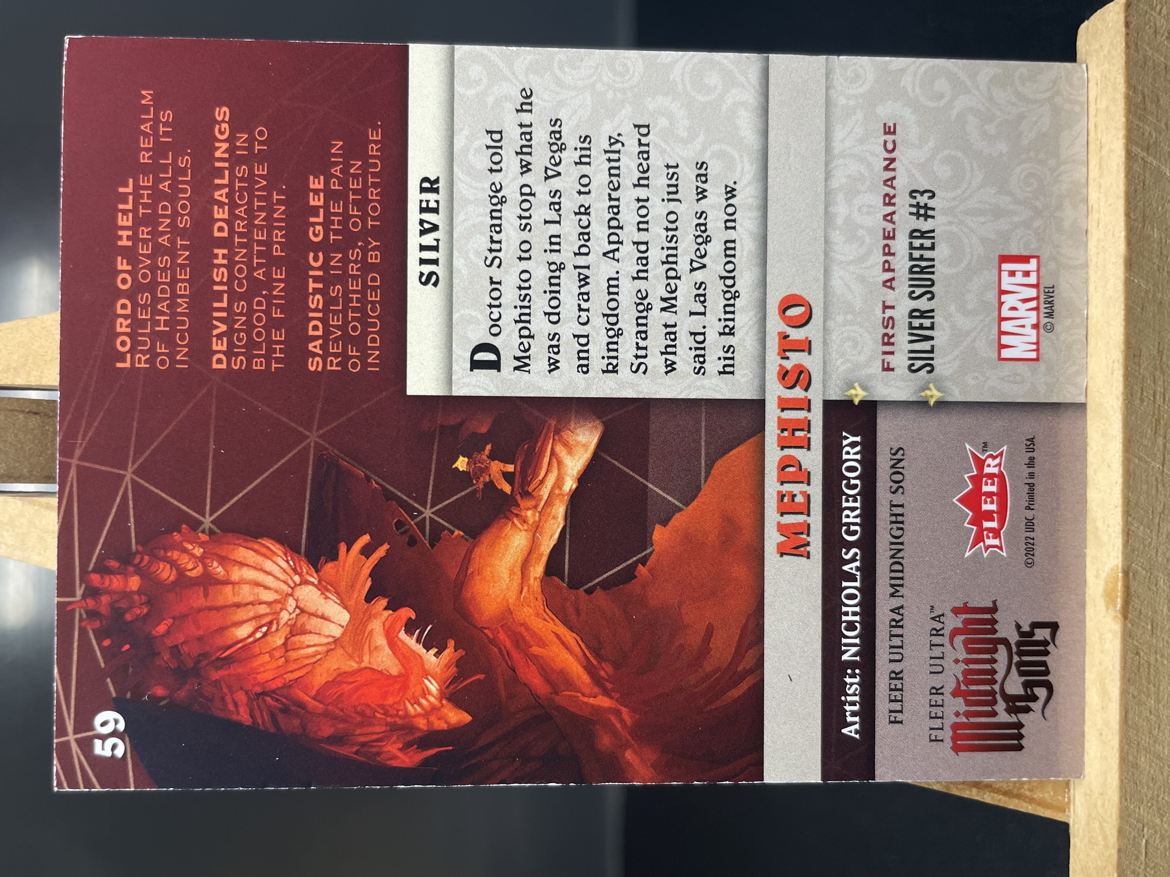 (B7)2022 FLEER MARVEL 漫威 BASE 厚卡 梅菲斯特 实卡好看 收藏凑套必备 卡品如图!!!