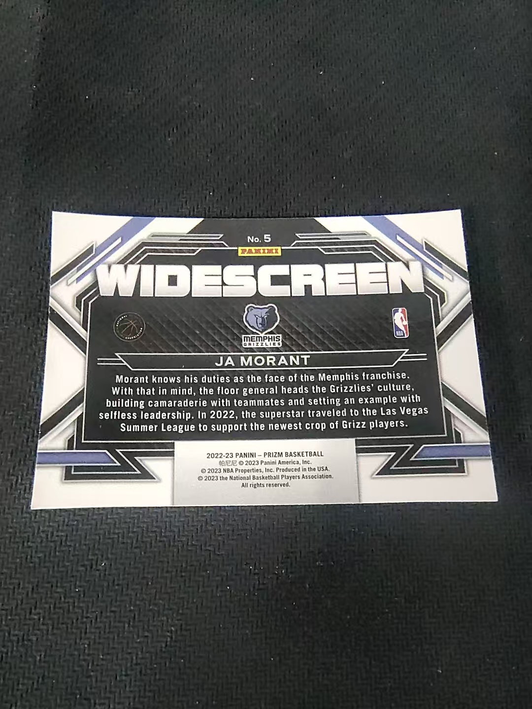 【可合并,不累计】2022-23 Panini Prizm Ja Morant 贾 莫兰特 灰熊 Widescreen特卡 PZ 划痕 边角微瑕 介意勿拍 #5