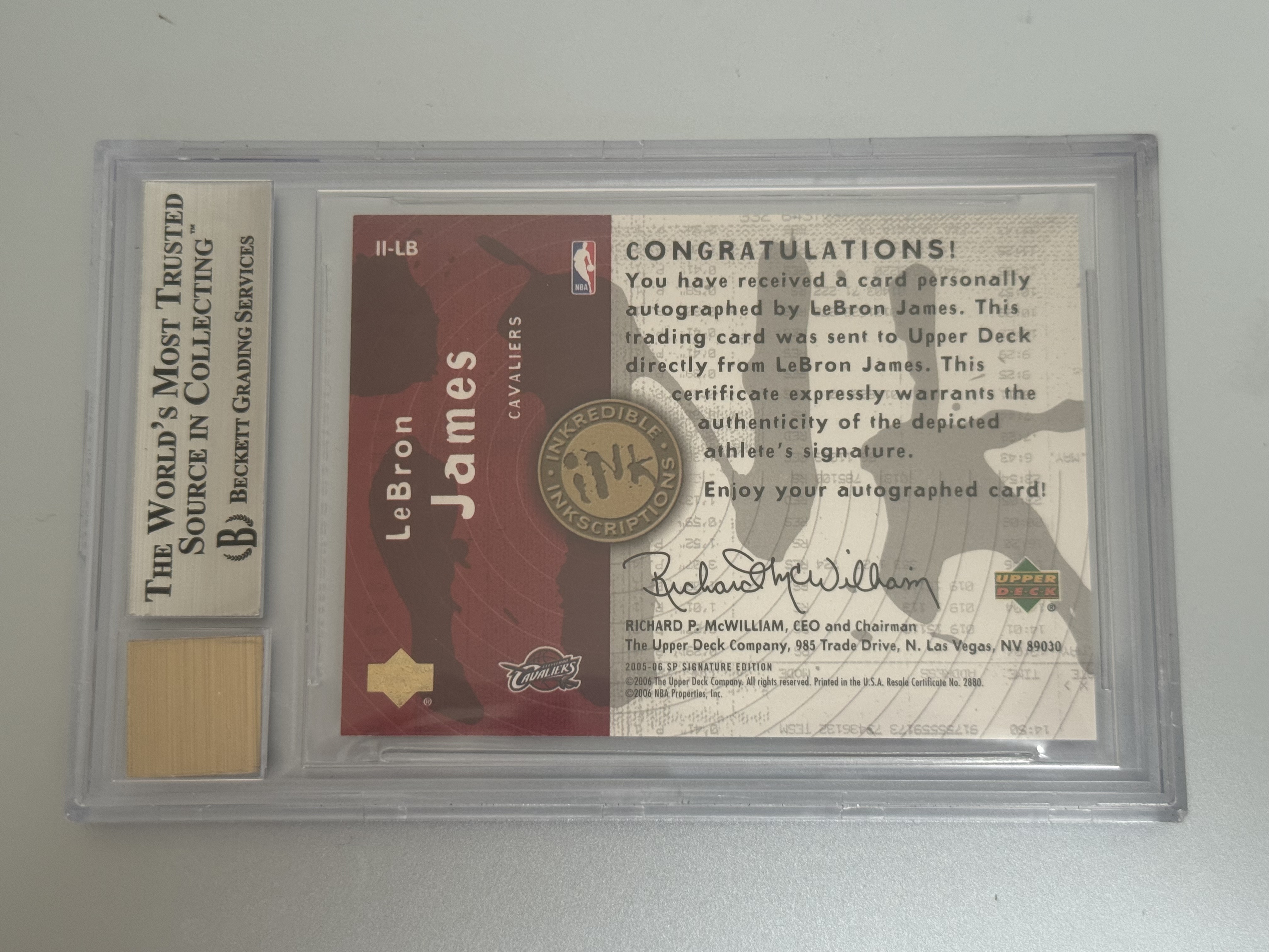 2025 Upper Deck SP LeBron James 骑士 勒布朗詹姆斯 老詹 50编 SIGNIFICANCE 全明星投篮 铭文 卡签 签字 墨迹湛蓝 BGS8.5/10分评级 #KL#