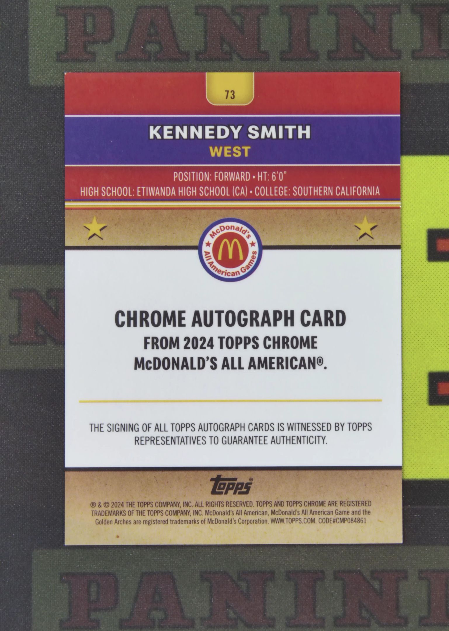 2024 Topps McDonald's Kennedy Smith Nirvana Project 肯尼迪 史密斯 女篮 高中 43/75 签字 麦当劳折 折射 麦当劳 卡品如图 zz001