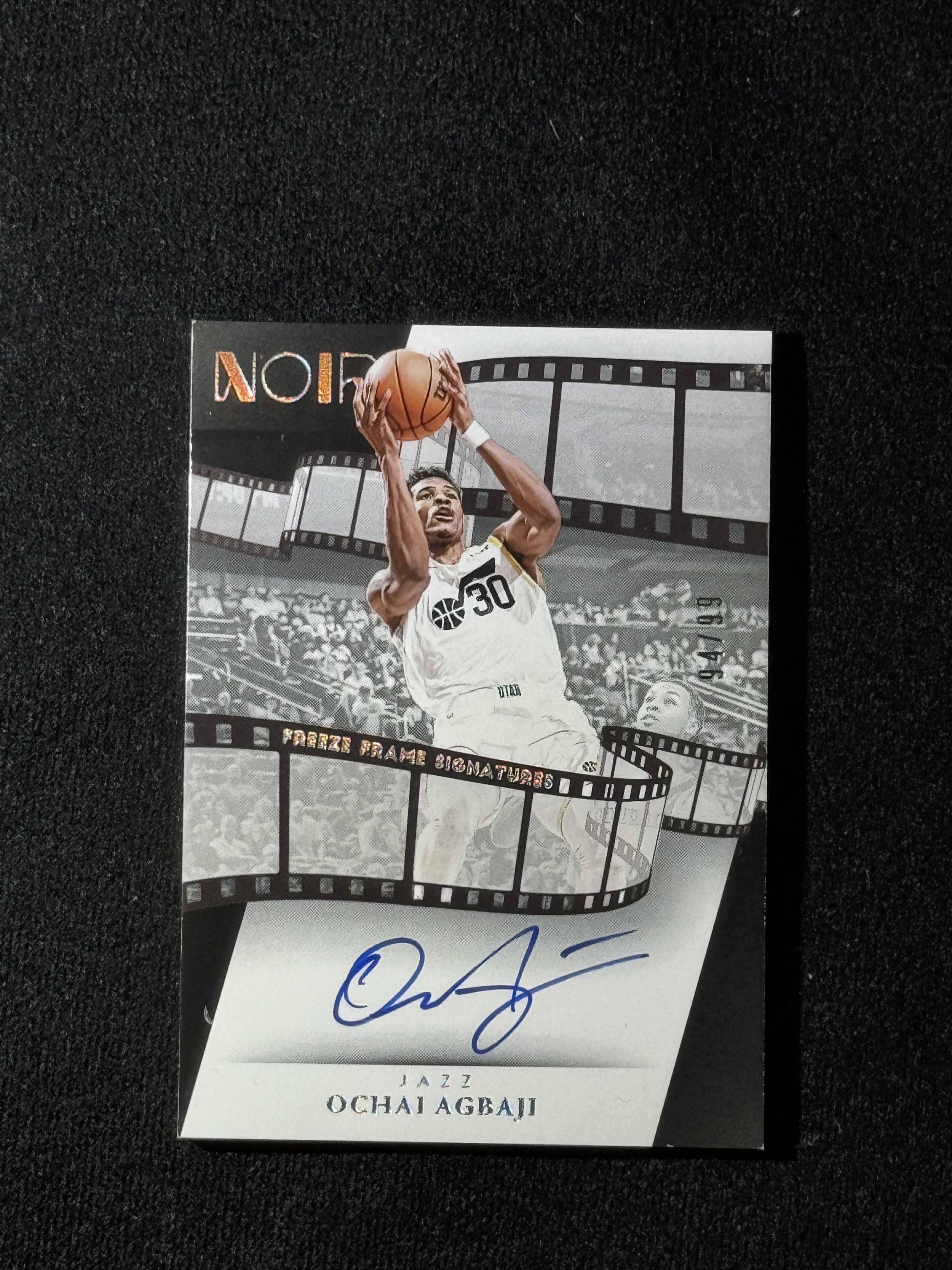 2022-23 Panini Noir Ochai Agbaji RC 【扎克代卖】诺尔 爵士新秀 奥柴 阿巴基 99编 卡签 胶片 定格签 实卡好看 瑕疵如图 福盒 猪脚饭