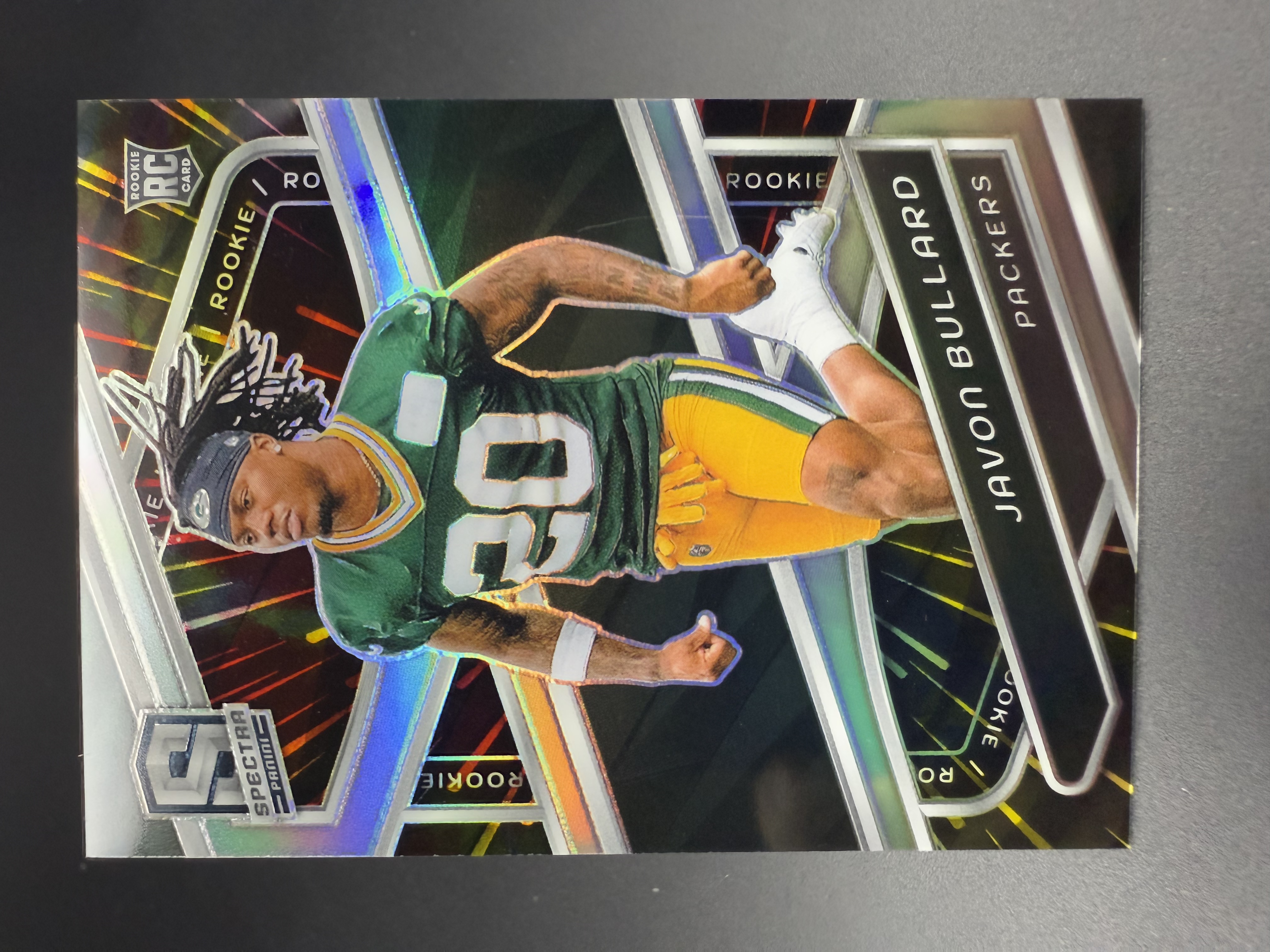 2024 Panini Spectra Javon Bullard RC 【湖水蓝拍卖】 贾文 布拉德 新秀 绿湾包装工 光谱 NFL 银折 折射 75编  专收必备 ZG
