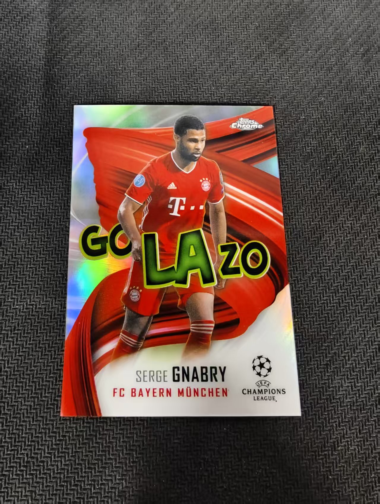【可合并,不累计】2021 Topps Chrome Serge Gnabry 格纳布里 拜仁 Golazo进球特卡 欧冠 银折 划痕 边角瑕疵