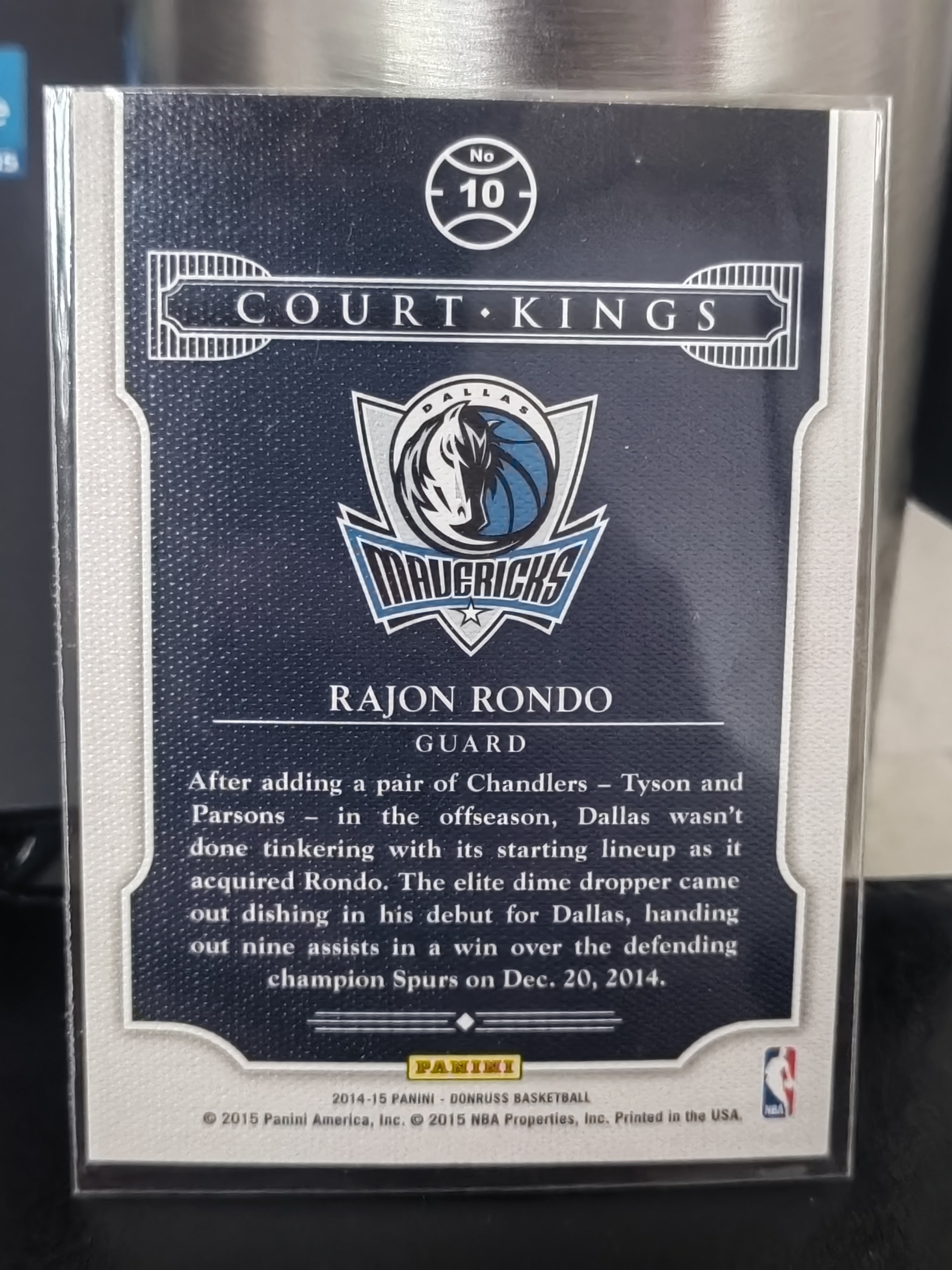 2014-15 Panini Donruss Rajon Rondo 杜蕾斯 拉简隆多 独行侠 小牛 Court Kings 球场王者 篮 白边白角 不保卡品 卡品如图