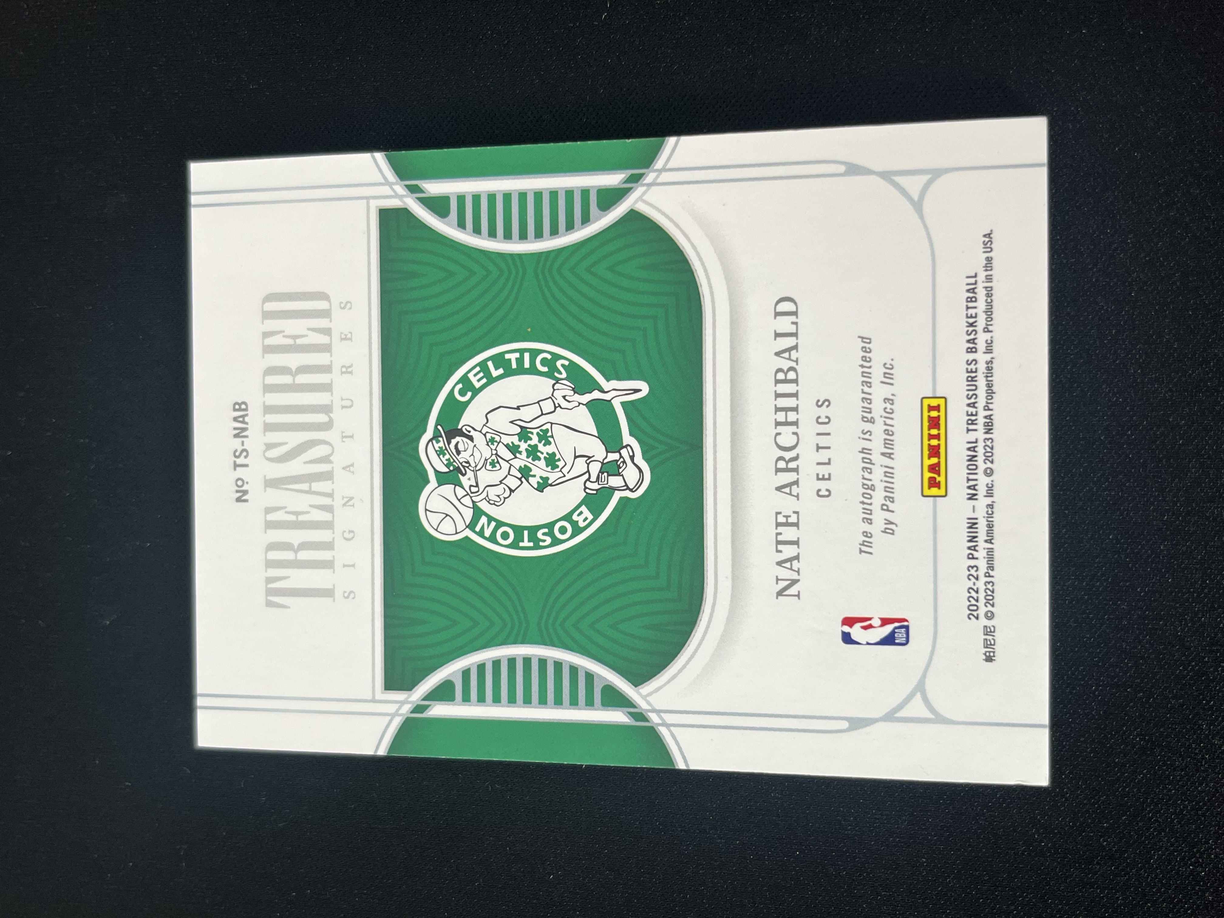 2022-23 Panini National Treasures Tiny Archibald [大盘鸡】 奈特 阿奇博尔德 凯尔特人 国宝 高端系列 卡签 名宿签字 老头签名 25编 卡品如图
