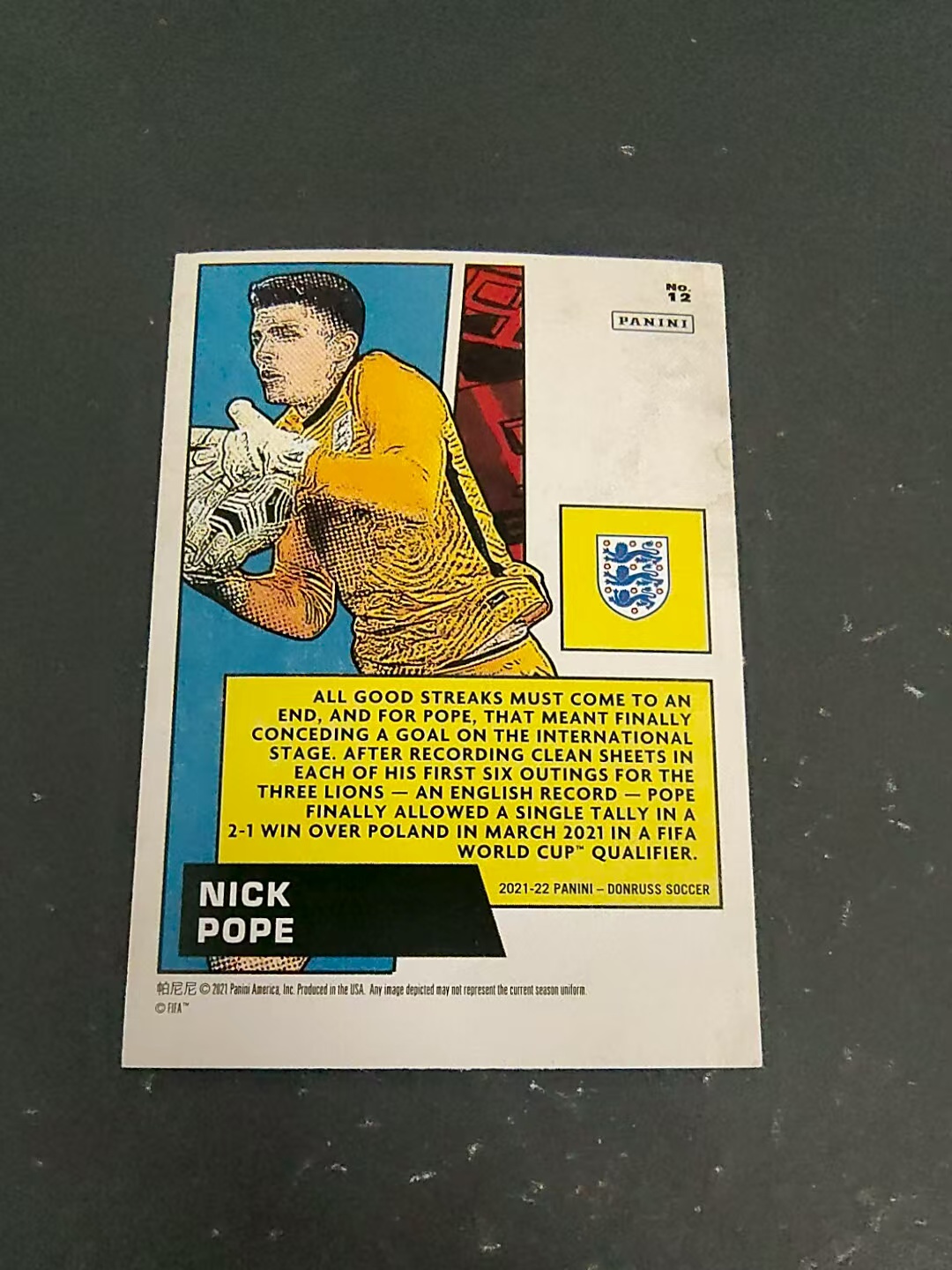 【可合并,不累计】2021-22 Panini Donruss nick pope 尼克波普 门神 纽卡斯尔 杜蕾斯 MARVELS 漫威特卡 边角瑕疵 #12