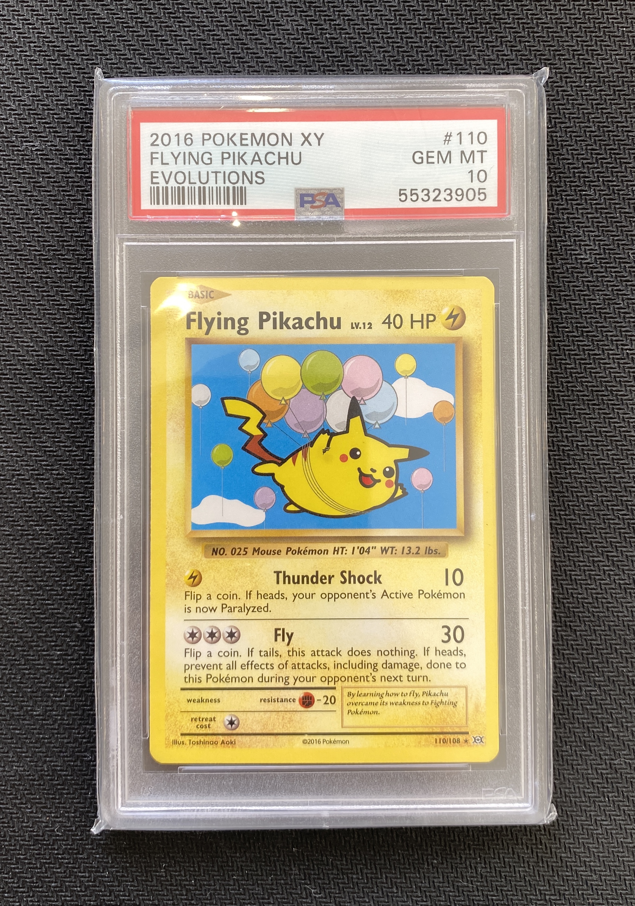 2016 Pokemon TCG Pokemon XY 飞天皮卡丘 en 宝可梦 美版 实卡超美 打牌必备 收藏佳品 PSA10分【壹手好牌代拍】水#7