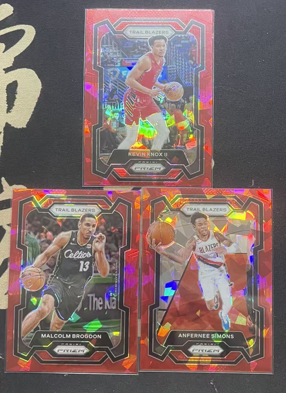 2023-24 Panini Prizm Anfernee Simons 安芬尼·西蒙斯 马尔科姆·布罗格登 凯文·诺克斯 开拓者队 红碎冰 碎冰折 折射 pz 打包 值得收藏(猴子卡社)