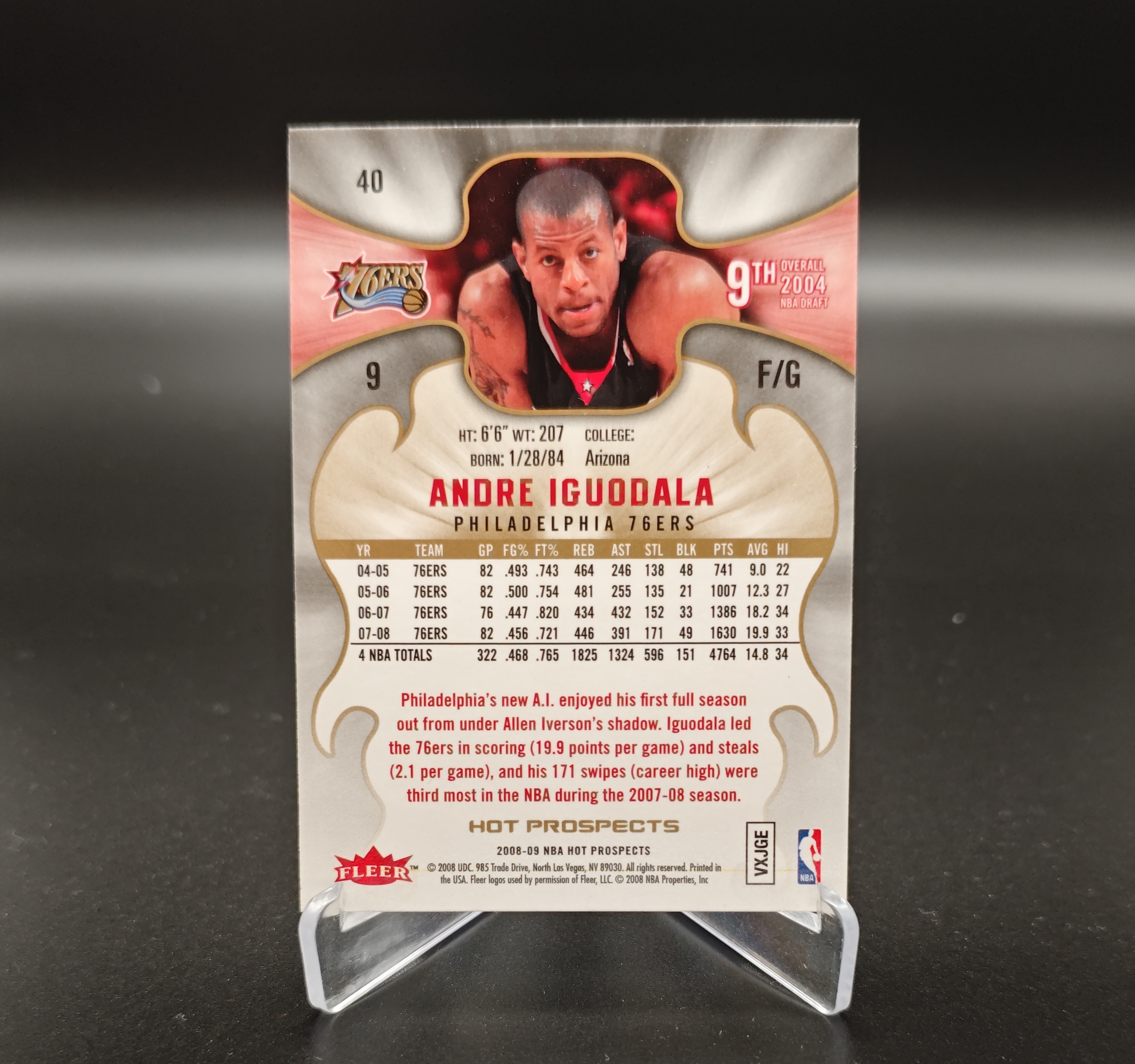 2008-09 Fleer Hot Prospects Andre Iguodala #40 安德烈伊戈达拉 hot 小ai 费城76人 卡品如图