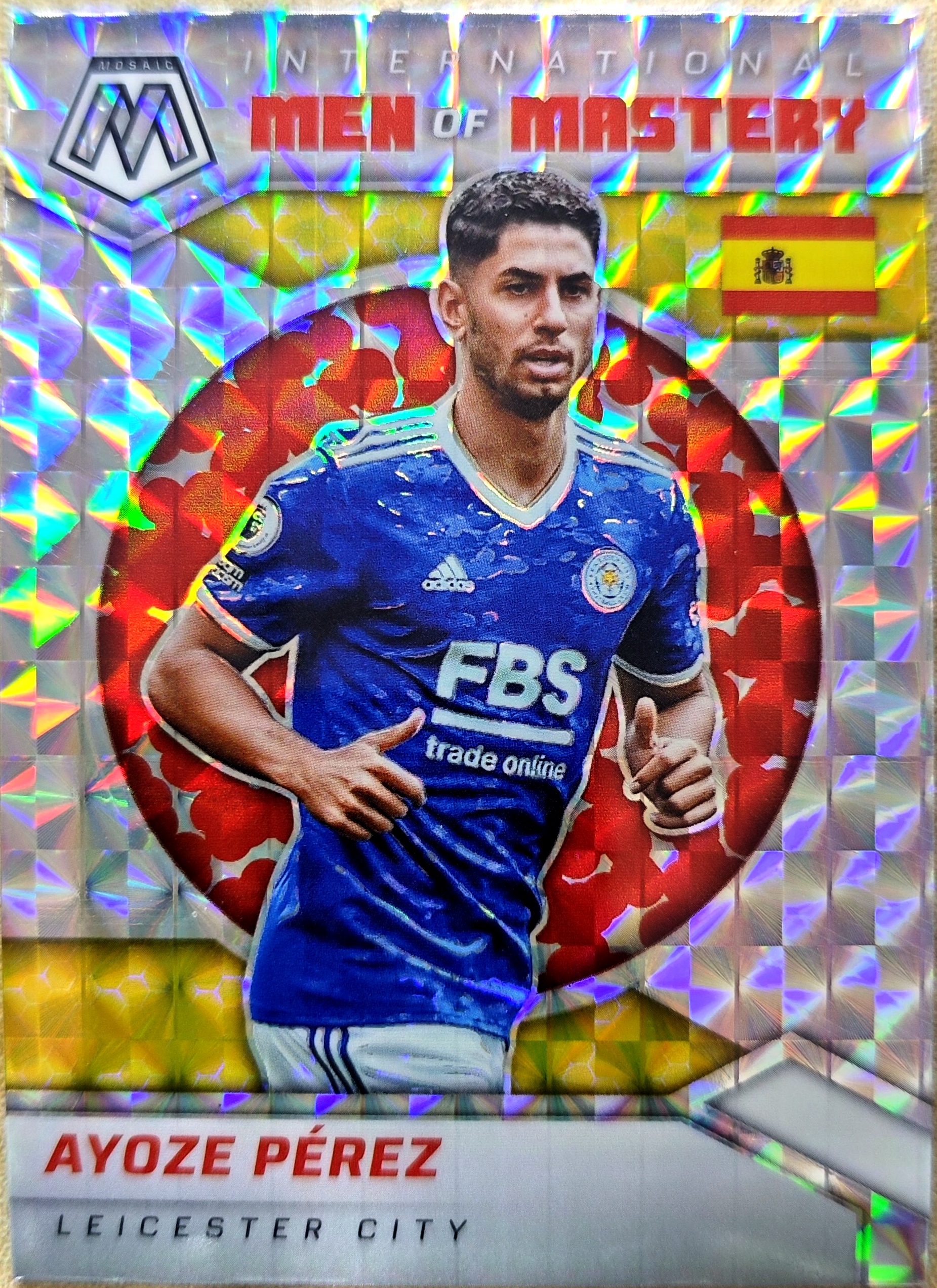 2021-22 Panini Mosaic ayoze perez 莱斯特城 阿约泽 佩雷斯 国旗特卡 银马赛克折 英超马赛克