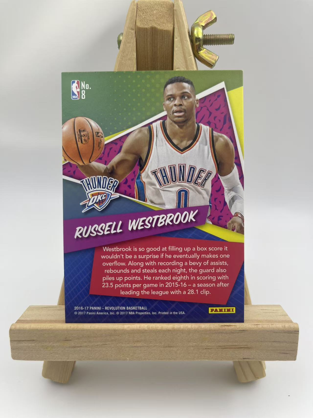 2016-17 Panini Revolution Russell Westbrook 雷霆 威斯布鲁克 威少 特卡 得分数据 点点折 折射 实卡超帅!