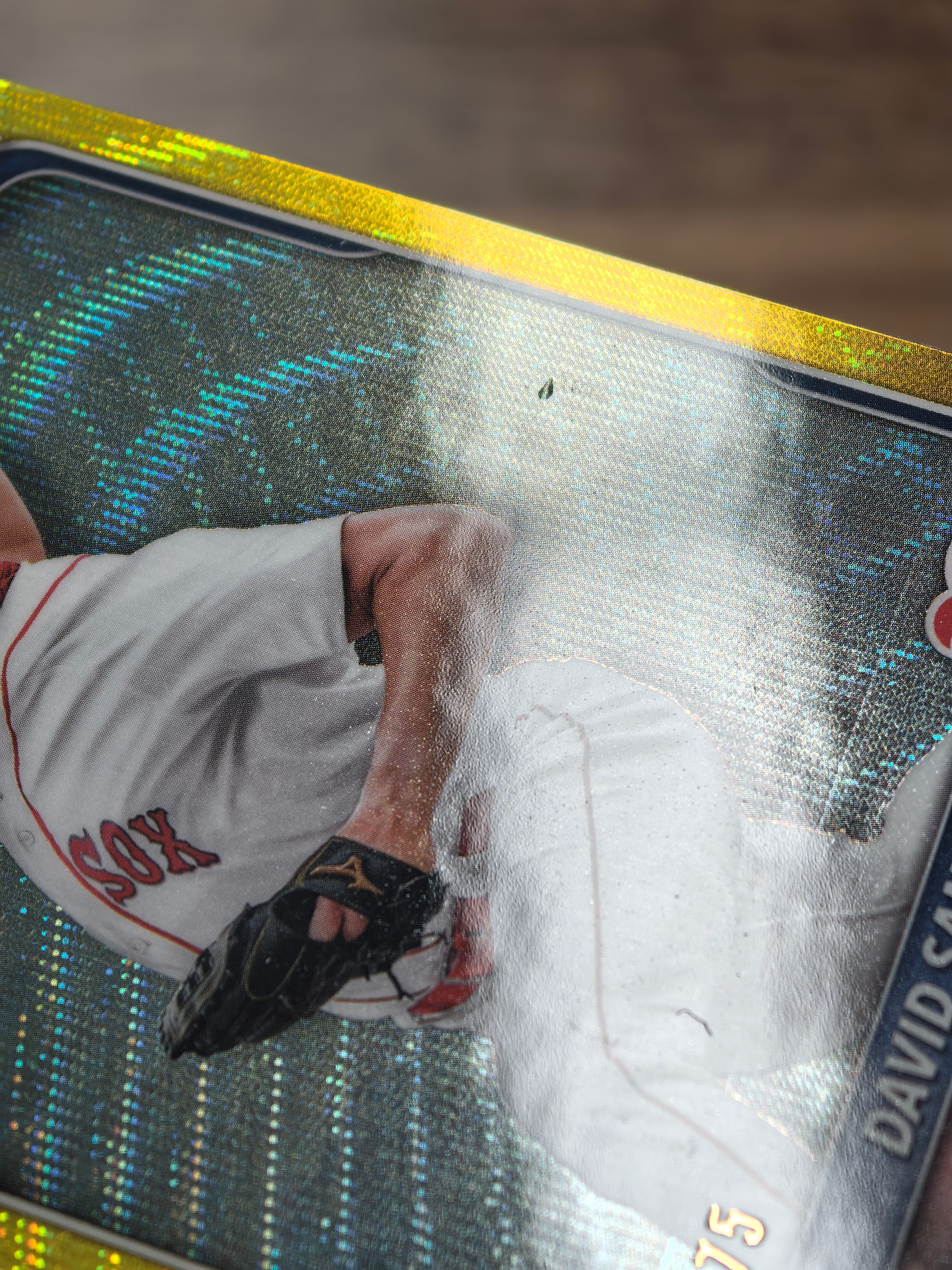 2025 Topps Chrome DAVID SANDLIN 棒球 波士顿红袜队 大卫桑德林 42/75编 金波纹折 折射 微瑕 实卡精美 卡品如图 流浪