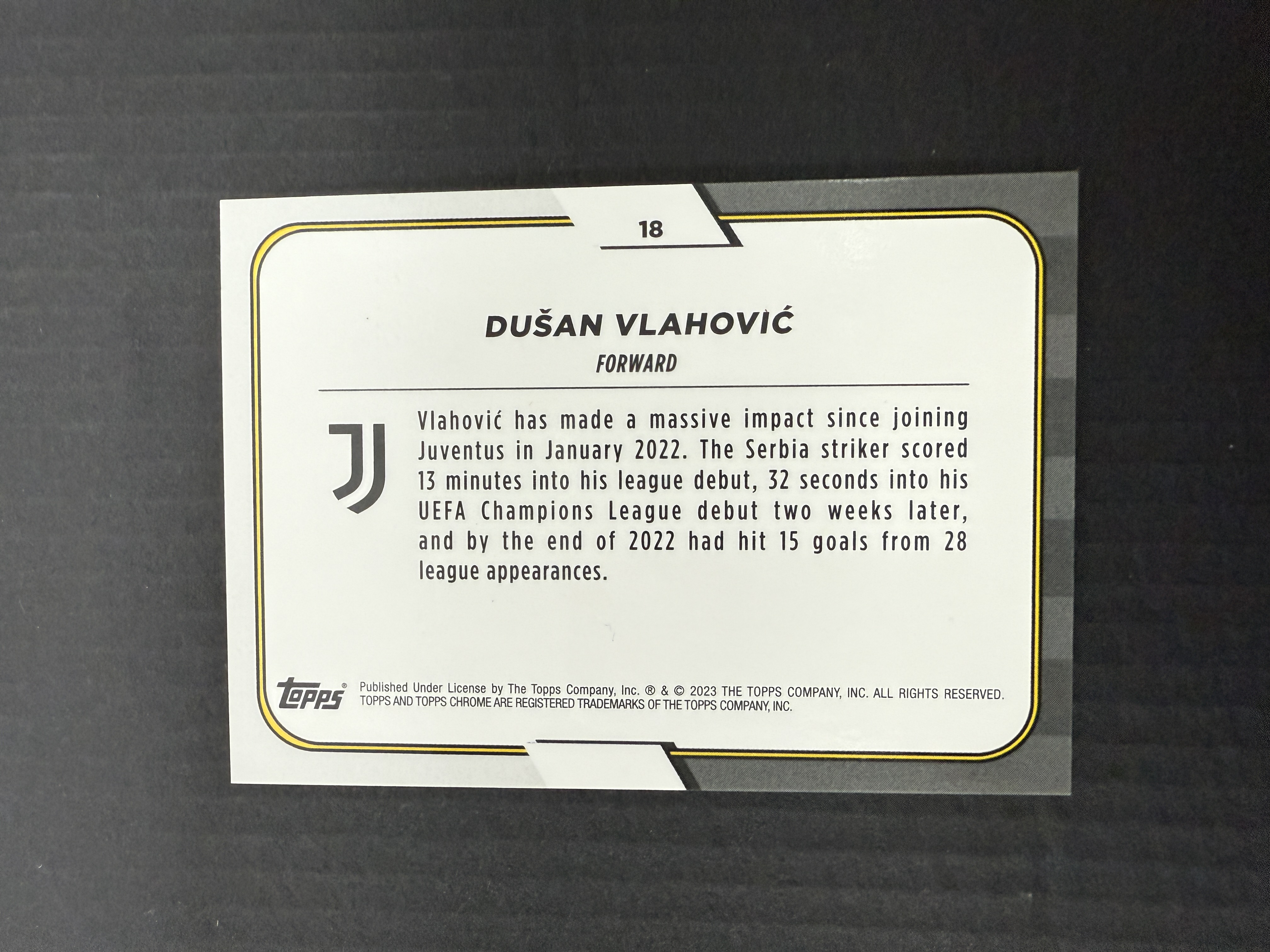【GOAT山羊拍卖】D哥 2023-24赛季 topps chrome尤文图斯队盒系列 弗拉霍维奇 粉折 /125 尤文图斯 品相如图