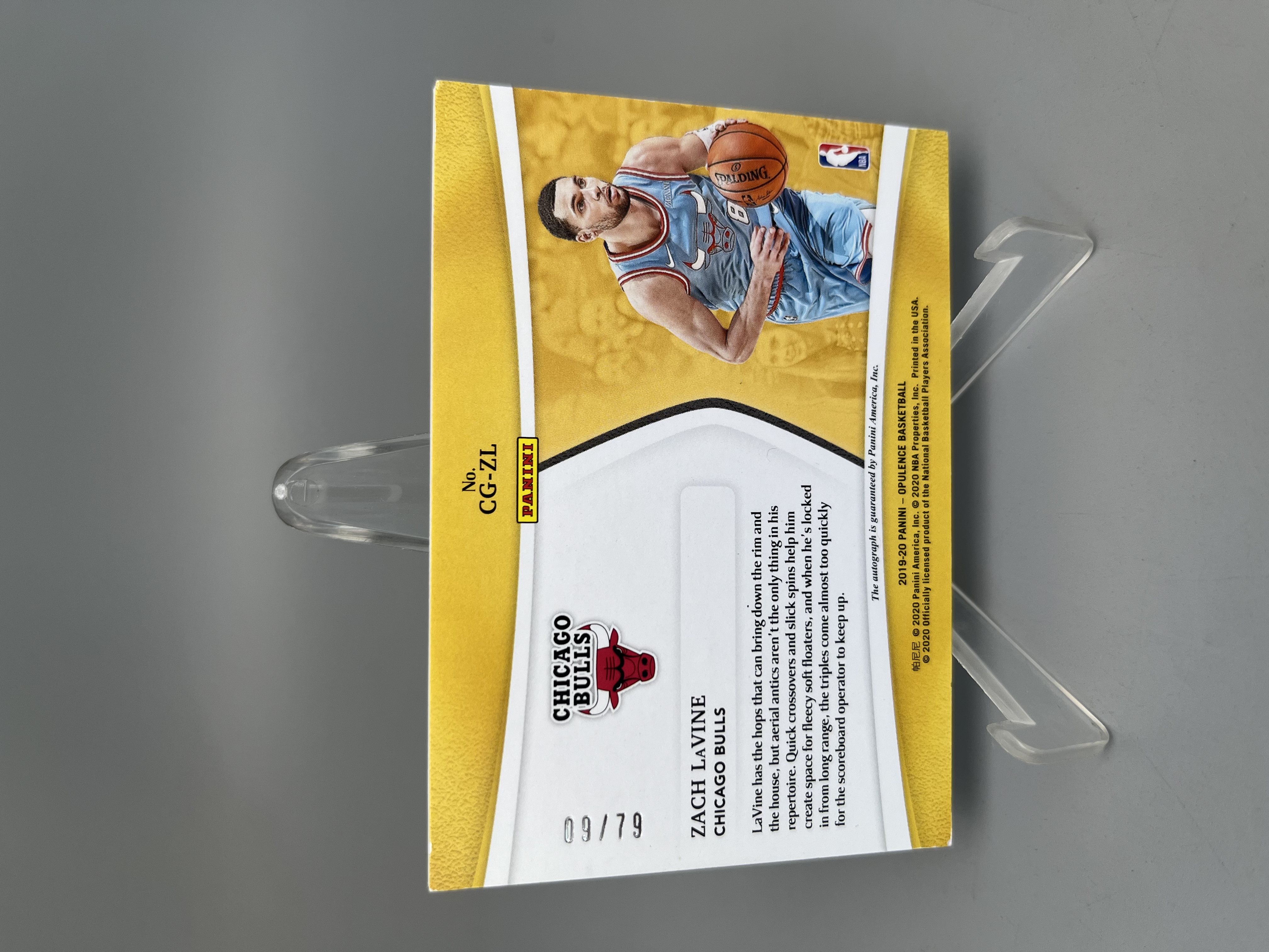 【拆吧代拍】2019-20 Panini Opulence Zach LaVine 扎克拉文 公牛选图 金书系列 79编 签字 卡签 轻印 卡品瑕疵如图 阿顺1120
