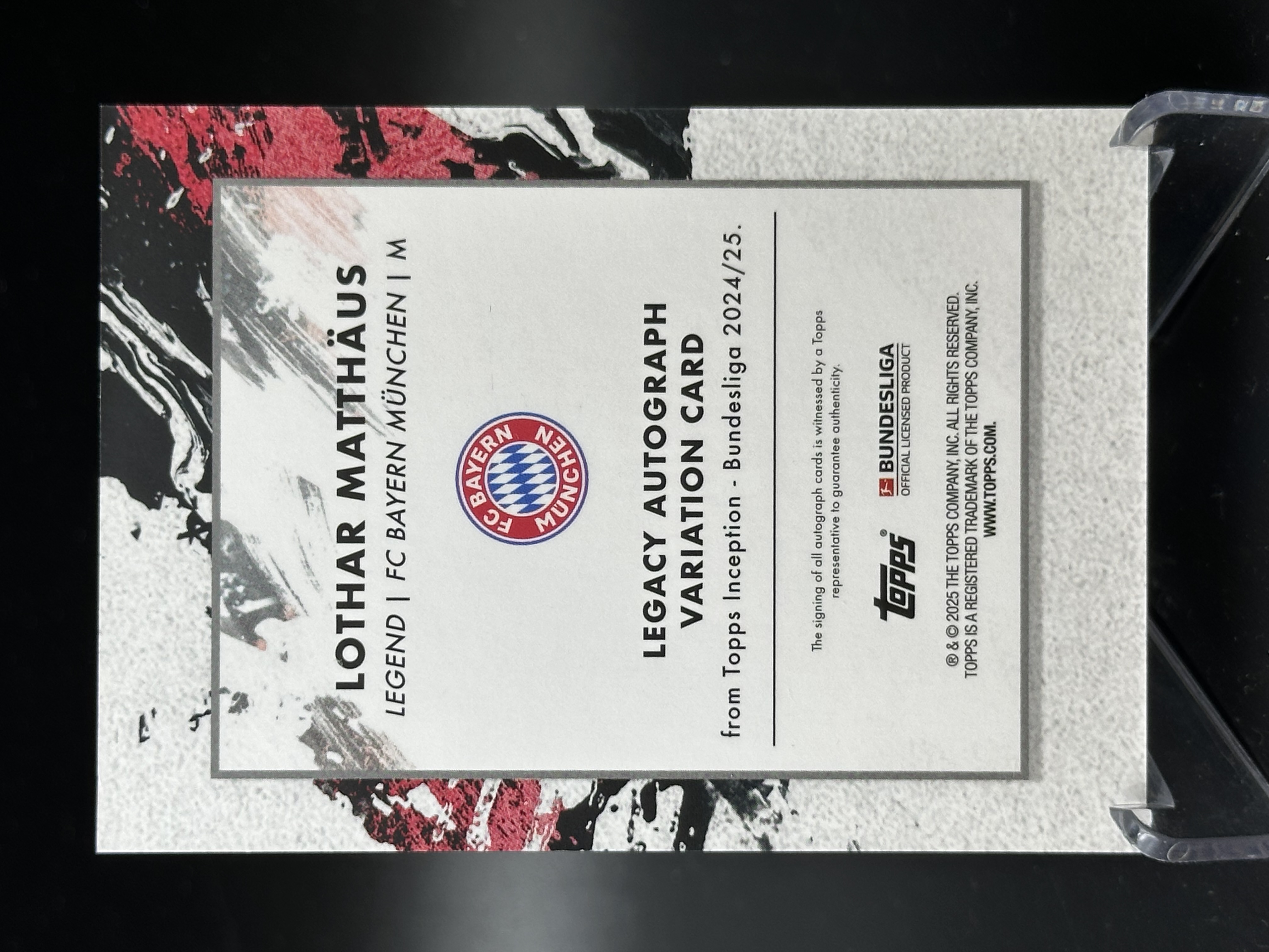 2024-25 Topps inception Lotthar Matthaus 【小黄拍卖】德甲 盗梦空间 马特乌斯 拜仁 紫折 签字 35/49编「cese」