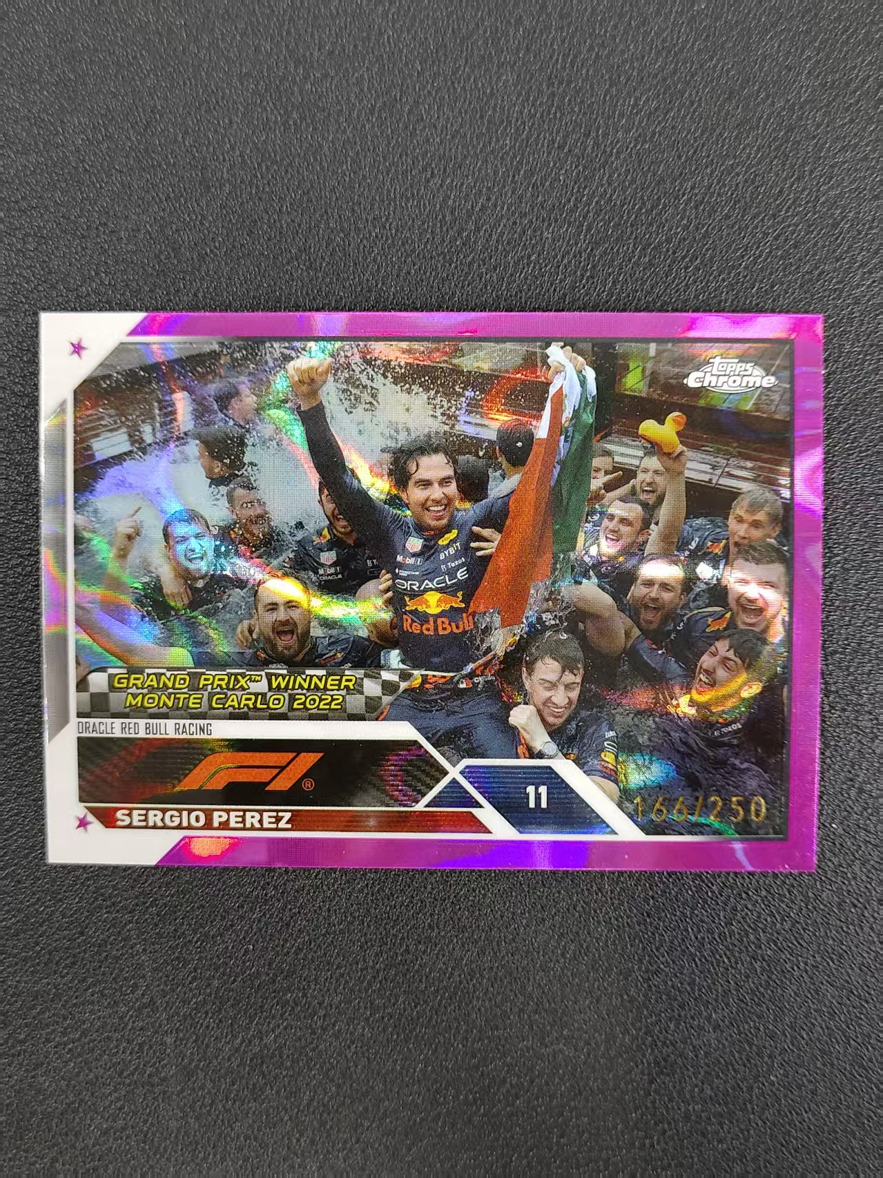 2023 Topps Chrome Sergio Perez F1 佩雷斯 粉熔岩 166/250编 收藏必备 卡品如图 CH