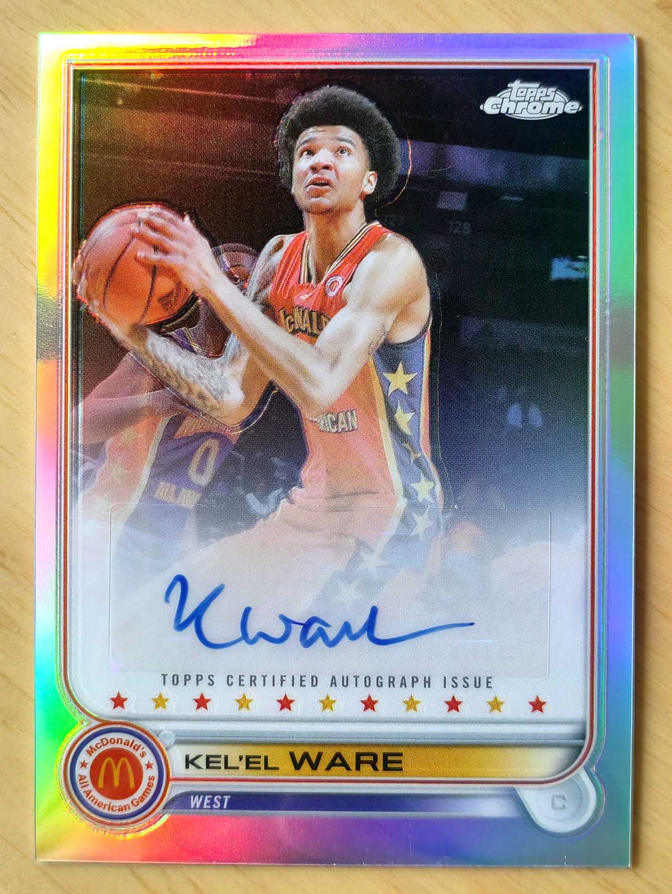 2022 韦尔 折射签字 【飞人代卖】 Kel'el Ware 签名 非卡签 topps chrome 麦当劳 热火超新星 品墨如图见描述 youth