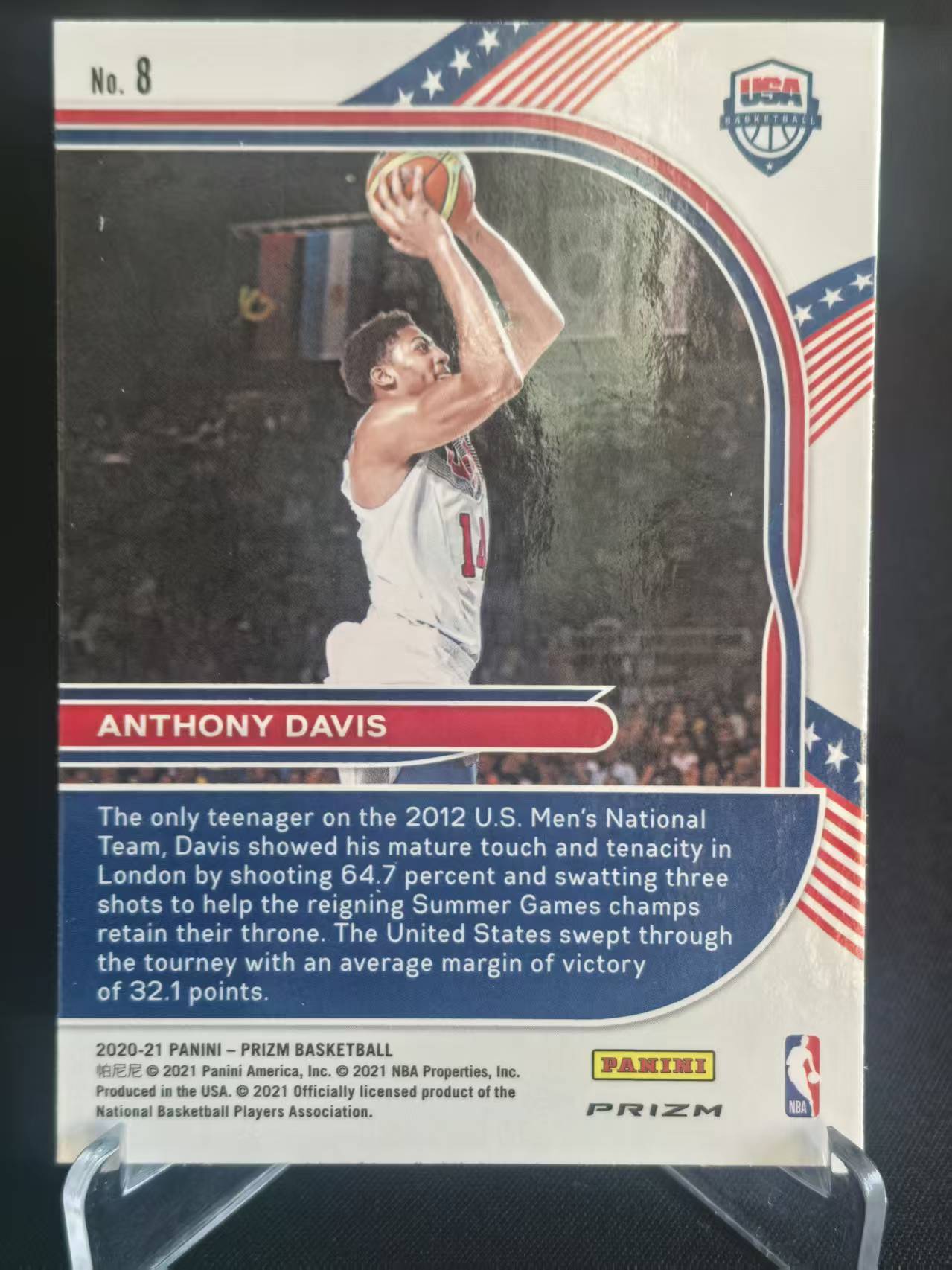 2020-21 Panini Prizm Anthony Davis 【球志潮玩】 安东尼·戴维斯 NBA 银折 折射 卡品如图