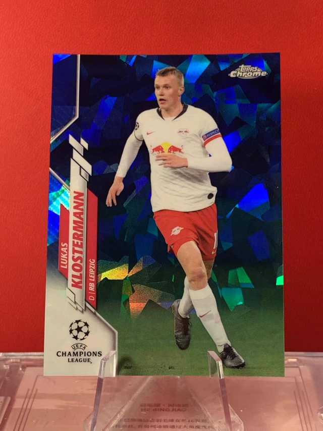 （老末代拍)E22 2020 Topps Chrome Lukas Klostermann 科洛斯特曼 莱比锡红牛 德国 欧冠TC 蓝宝石 碎冰折 顺丰寄付 免费代拍 不保卡品