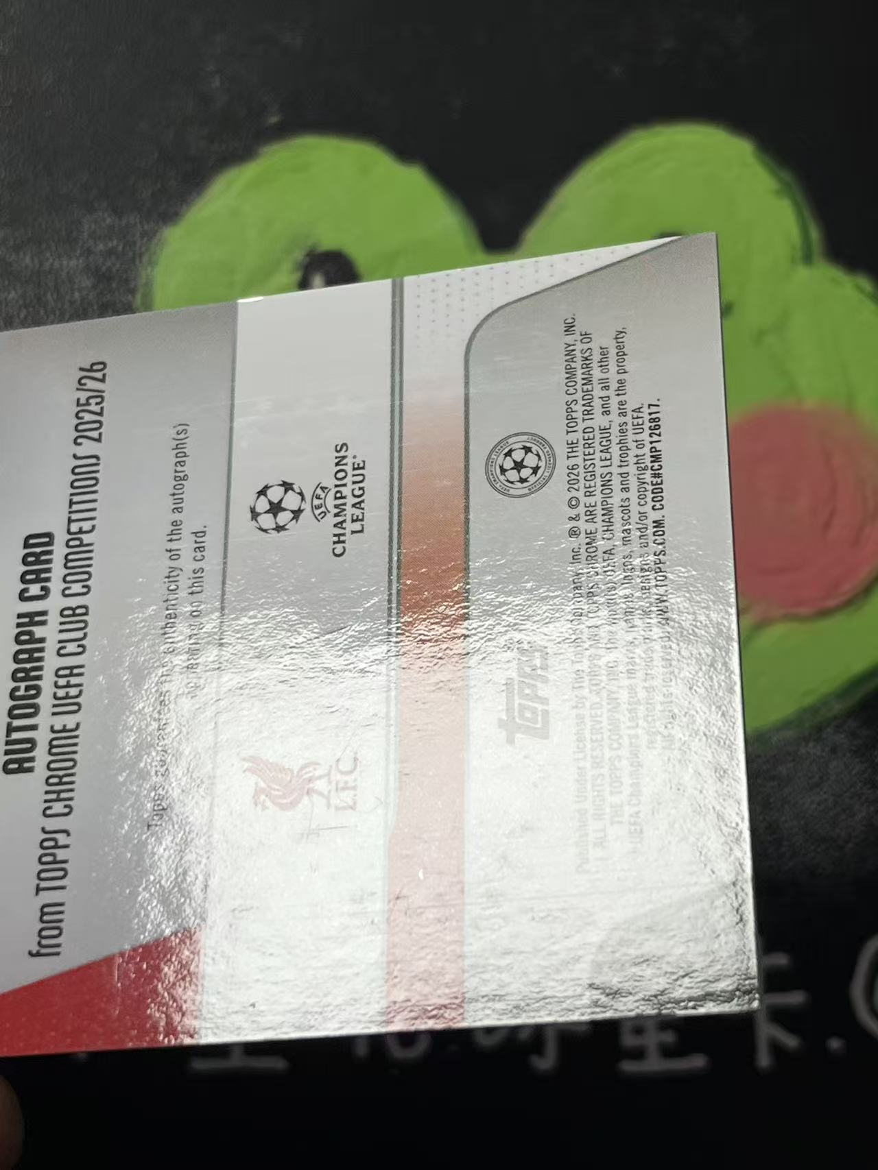 2026 Topps Chrome Virgil van Dijk 欧冠 利物浦 范戴克 99编 签字 绿折 荷兰 微瑕如图【ZYP代拍】羽羽