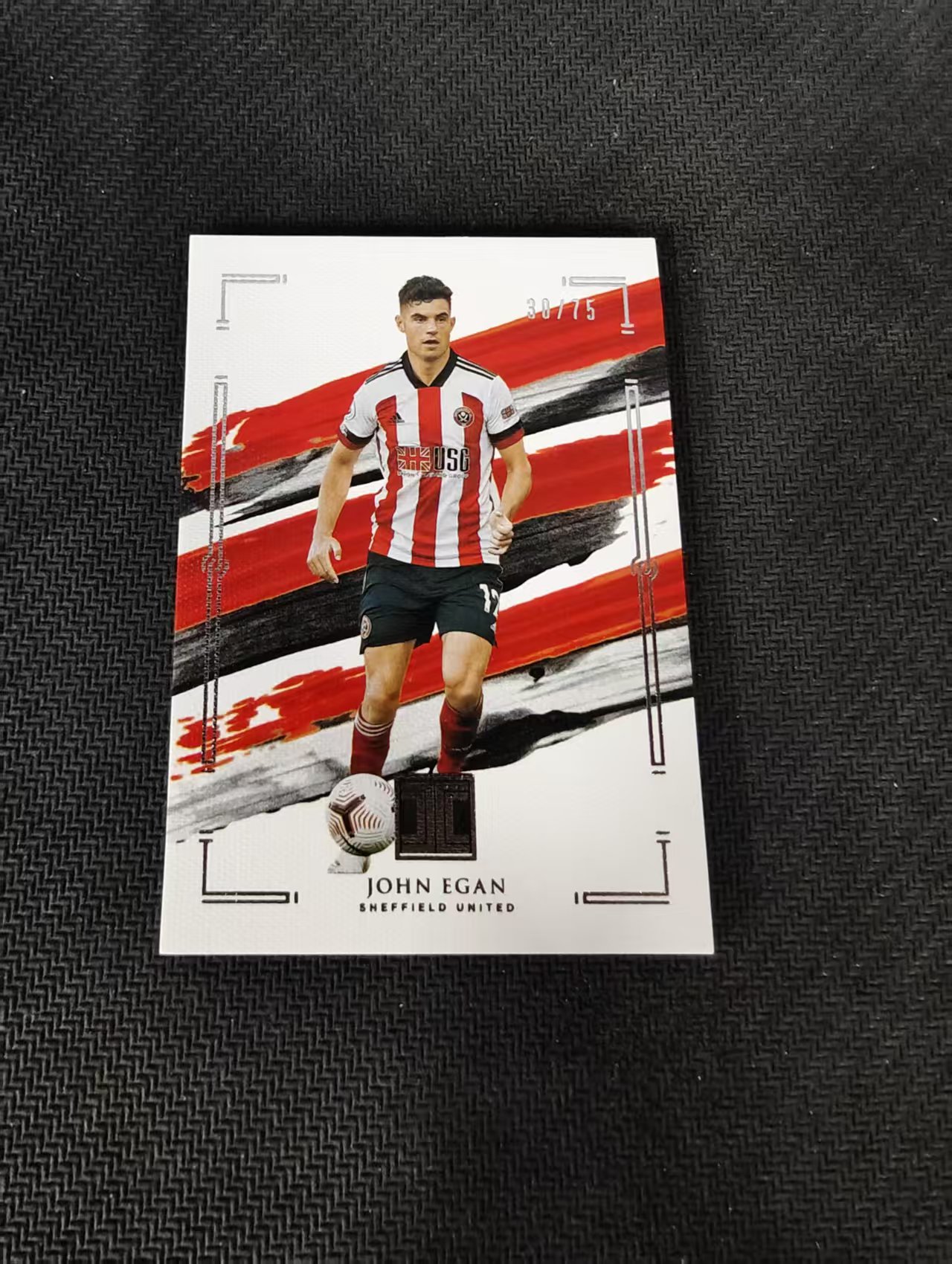 【可合并,不累计】2020-21 Panini Impeccable 小真金 John Egan 谢菲尔德联 约翰 伊根 75编 边角瑕疵