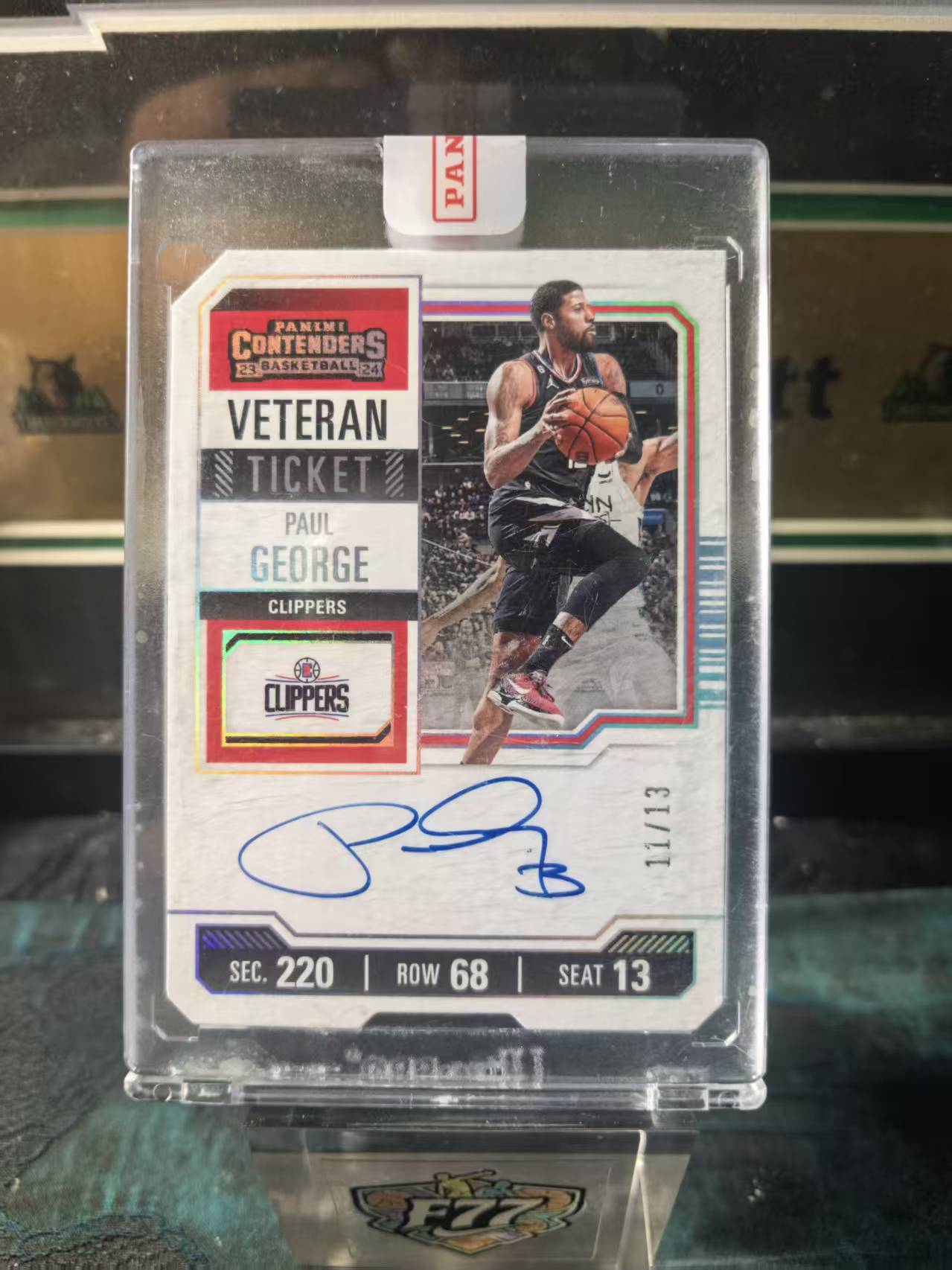 2023-24 Panini Contenders Paul George 球票 快船 保罗 乔治 泡椒 11/13编 签字 卡签 票根 原封砖 折射 收藏必备 李总