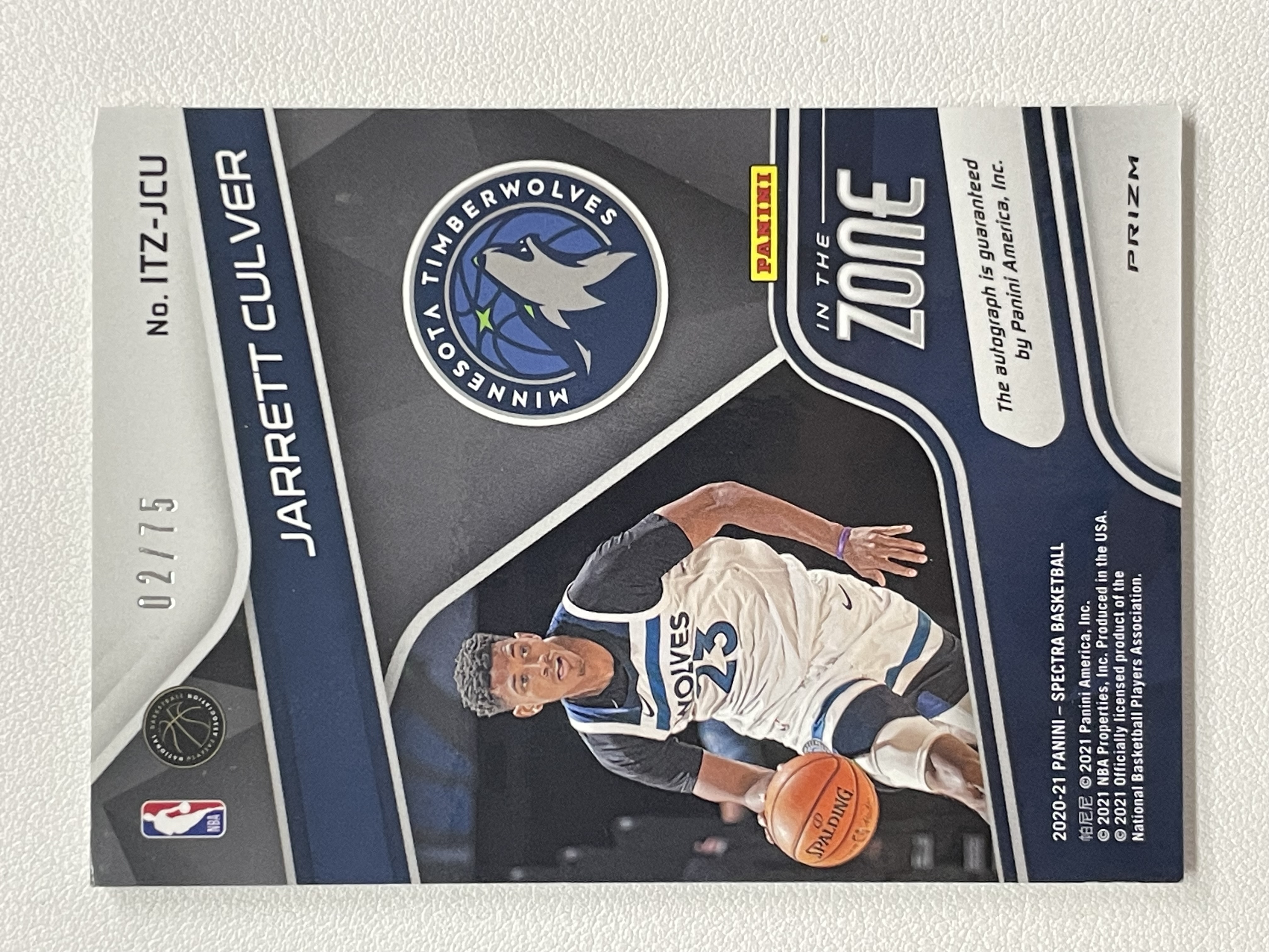 【天秤座拍卖到卡预付85%】2020-21 Spectra 光谱 森林狼 Culver 贾瑞特 卡尔弗 脉冲折 75编 签字 卡品如图 实卡好看 收藏必备※花儿最美