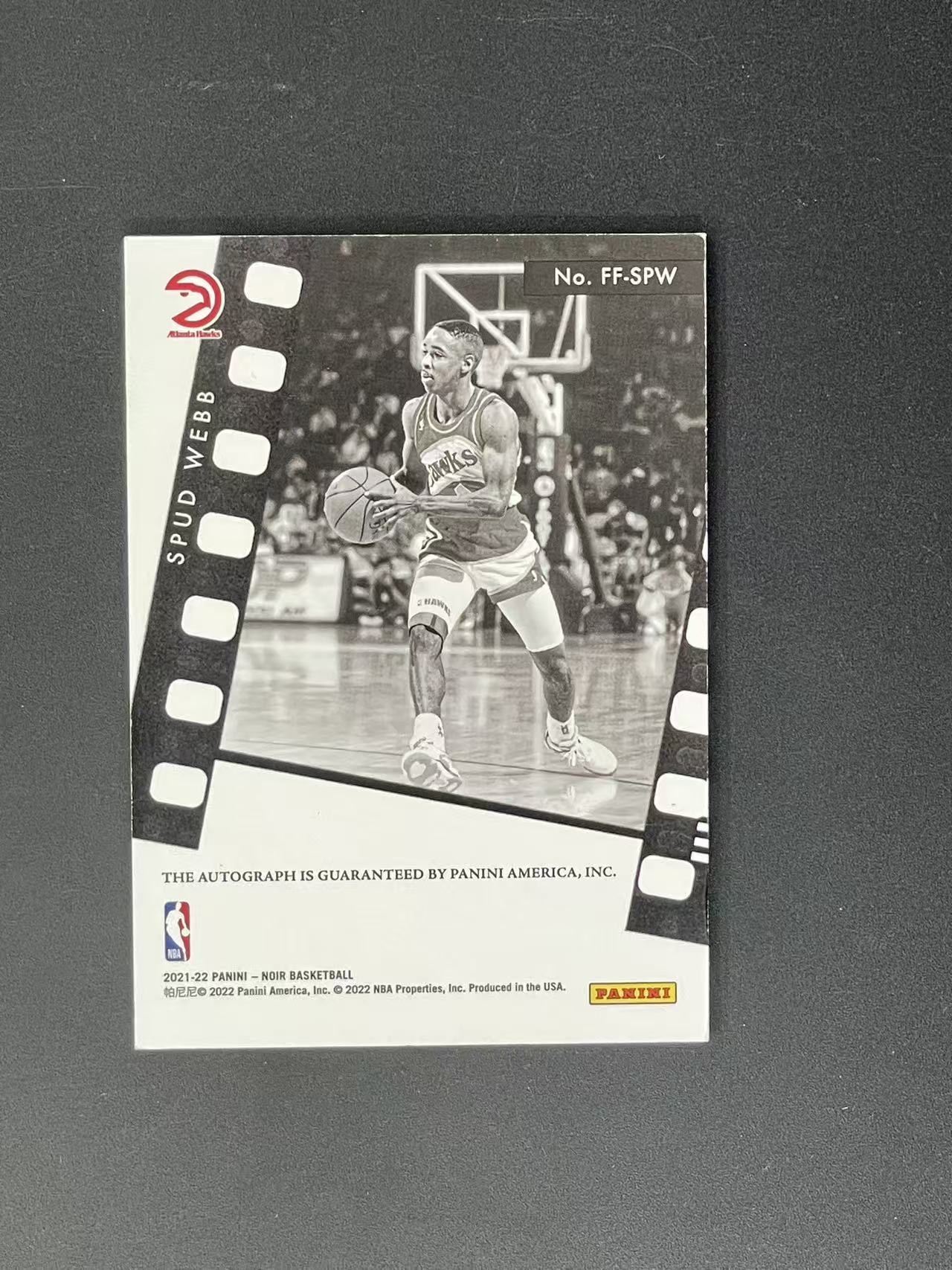 2021-22 Panini Noir Spud Webb 【林哦哦代卖】斯博特 韦伯 诺尔 签字 99编 老鹰(谢腾飞)