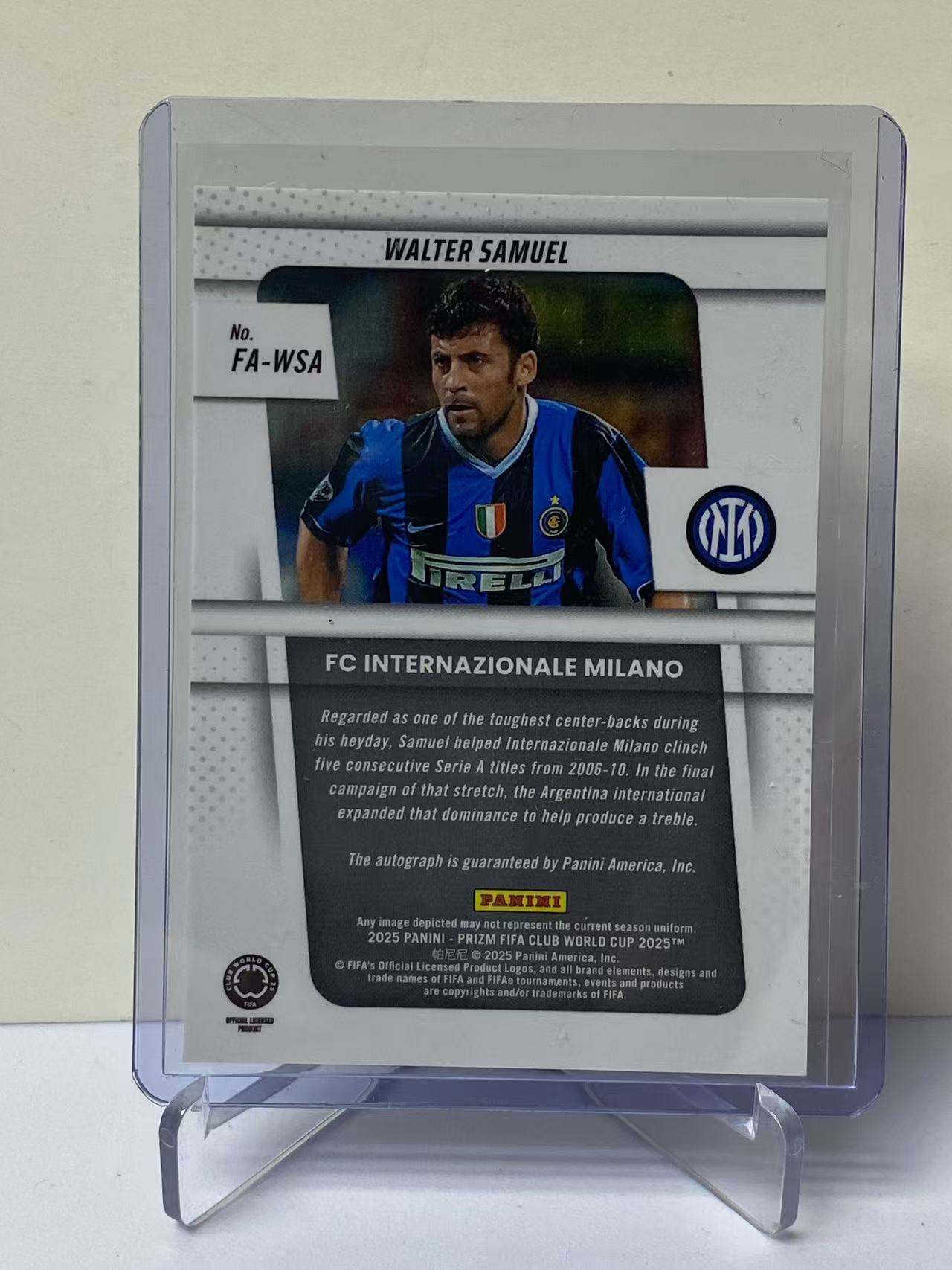 2025 Panini Prizm Walter Samuel 世俱杯PZ 萨穆埃尔 国际米兰 国米 签字 墨迹如图 收藏必备 卡品如图 9527
