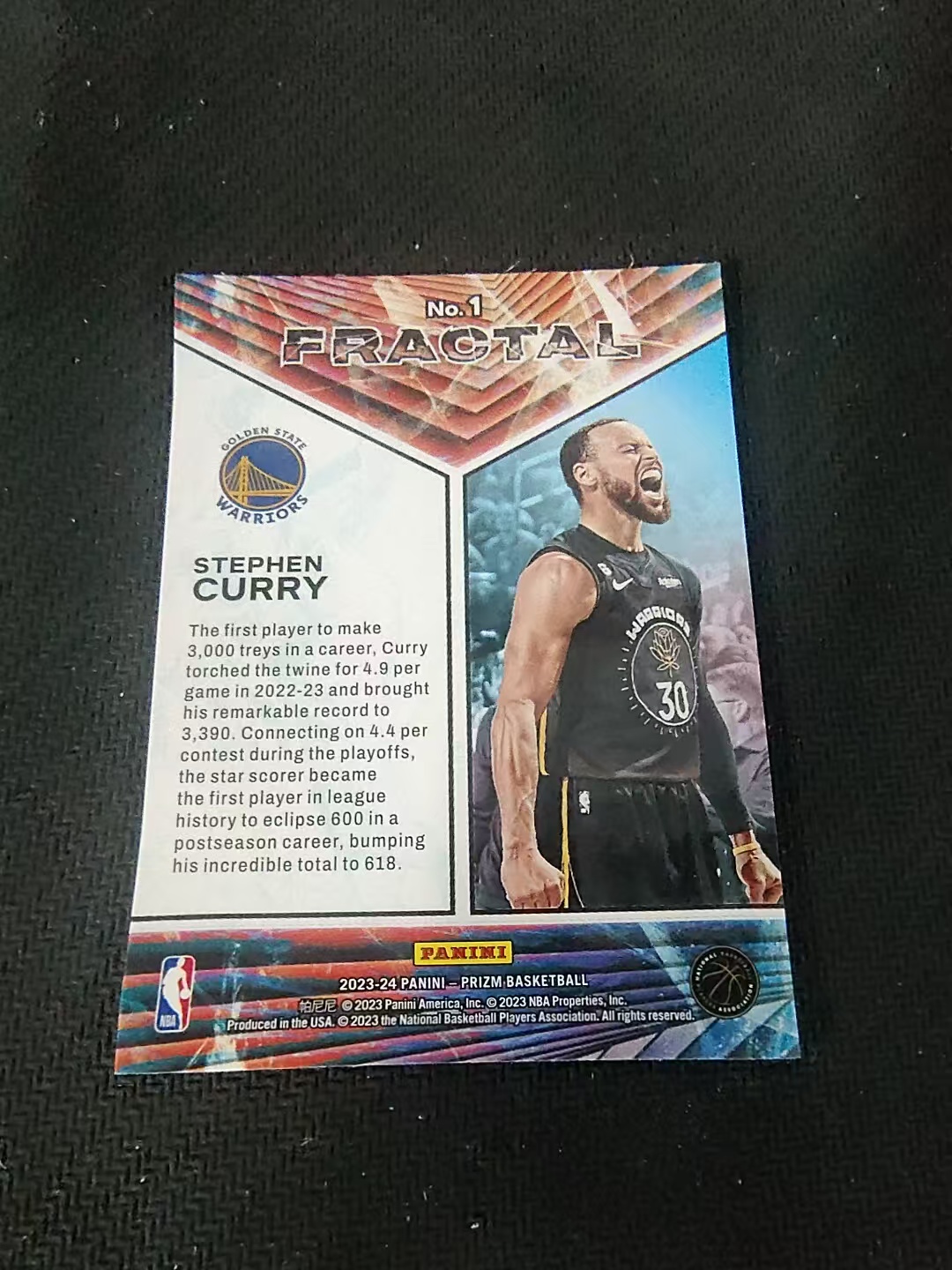 【可合并,不累计】2023-24 Panini Prizm Stephen Curry 勇士 斯蒂芬 库里 Fractal特卡 PZ 划痕 边角微瑕 介意勿拍 #1