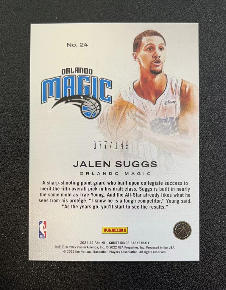 2021-22 Panini Court Kings Jalen Suggs RC 油画 新秀RC 魔术 杰伦萨格斯 素描特卡 红平行 ...