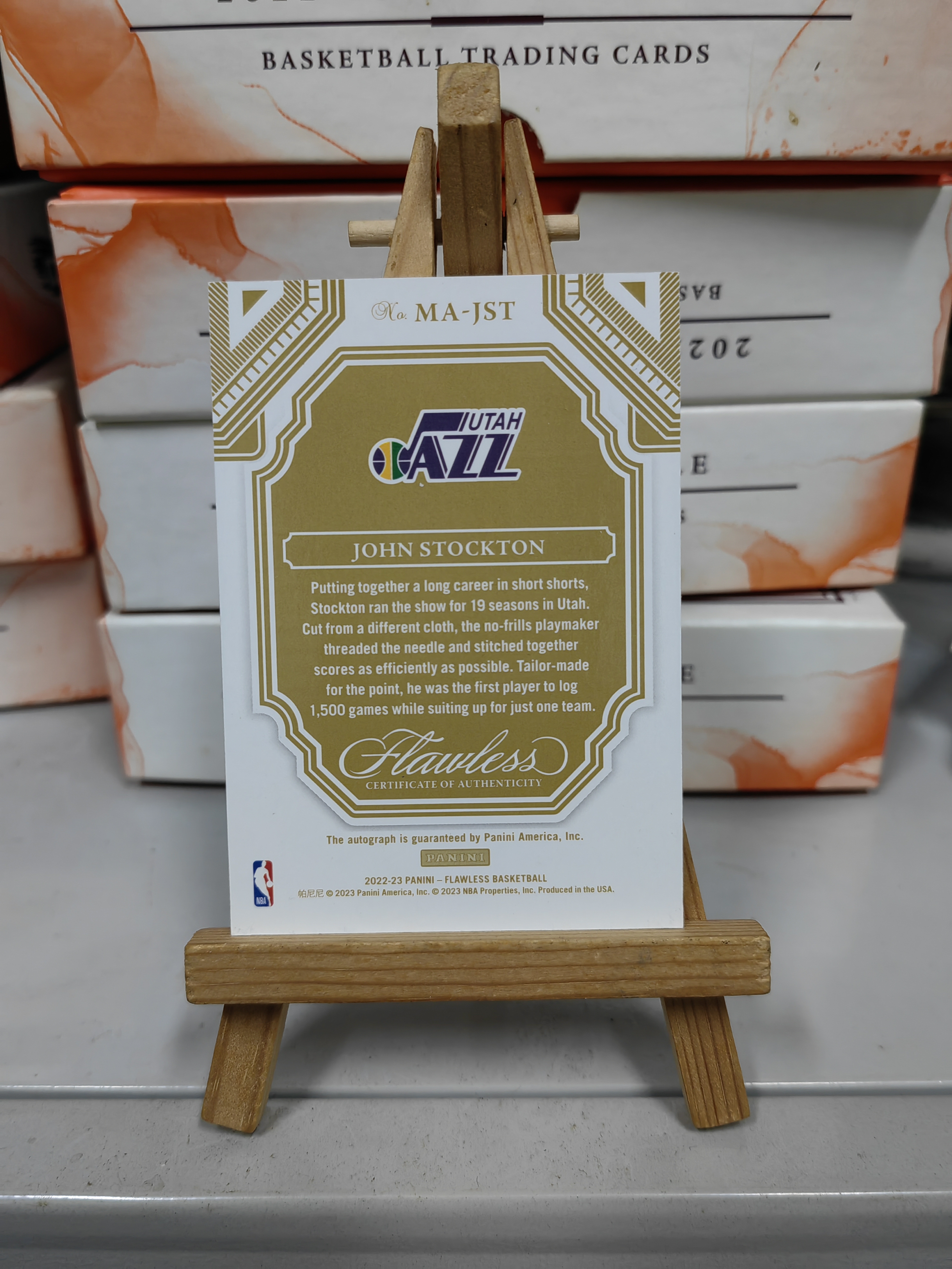 2022-23 Panini Flawless John Stockton 【来福拍卖】手提 爵士 大将军 约翰 斯托克顿 14/25编 卡签 Momentous 签字 卡品如图