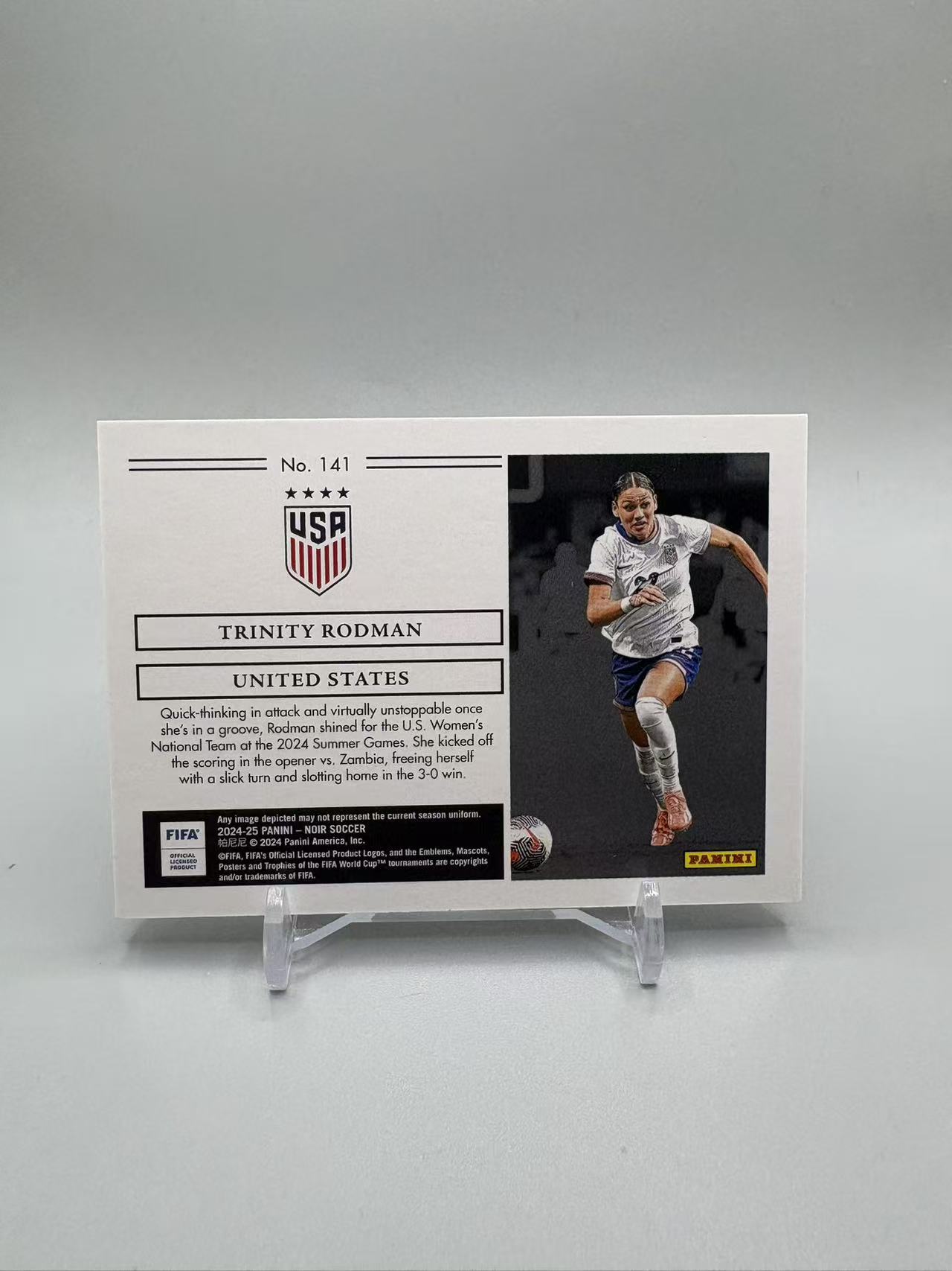 2024-25 Panini Noir TRINITY RODMAN 【灰灰代拍】全新 诺尔 蒂尔尼 罗德曼 /10编 金折 横板 base 美国 女足 随无