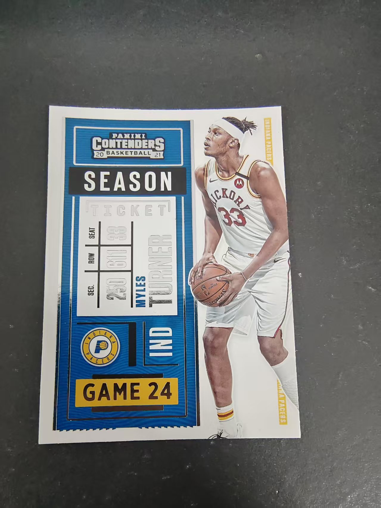【可合并，不累计】2020-21 panini Contenders myles turner 步行者 迈尔斯 特纳  球票 边角瑕疵 #57