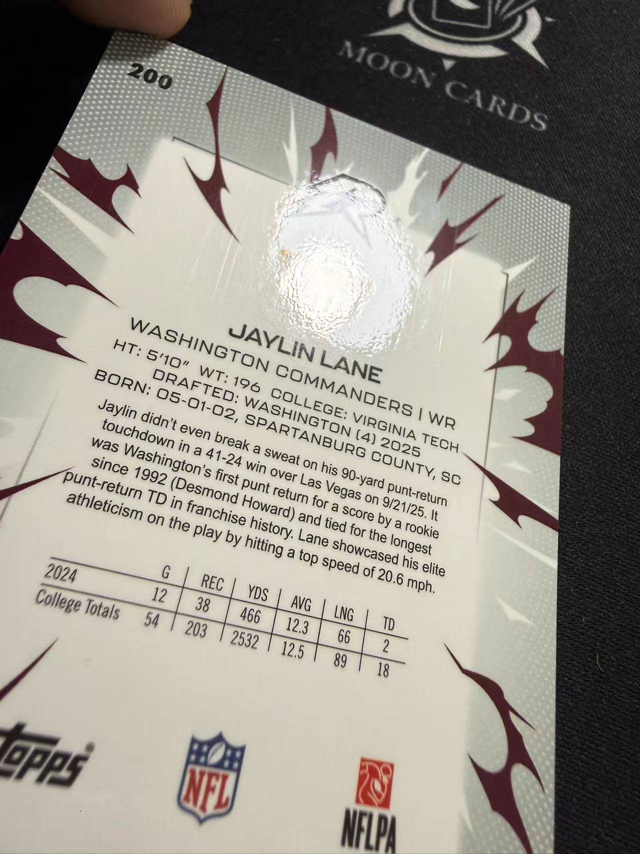 【梦卡拍卖】2026 Topps Resurgence 复兴 橄榄球 NFL Jaylin Lane 杰林・莱恩 新秀 425编 折射 细节如图 #Ci# 强宇宙