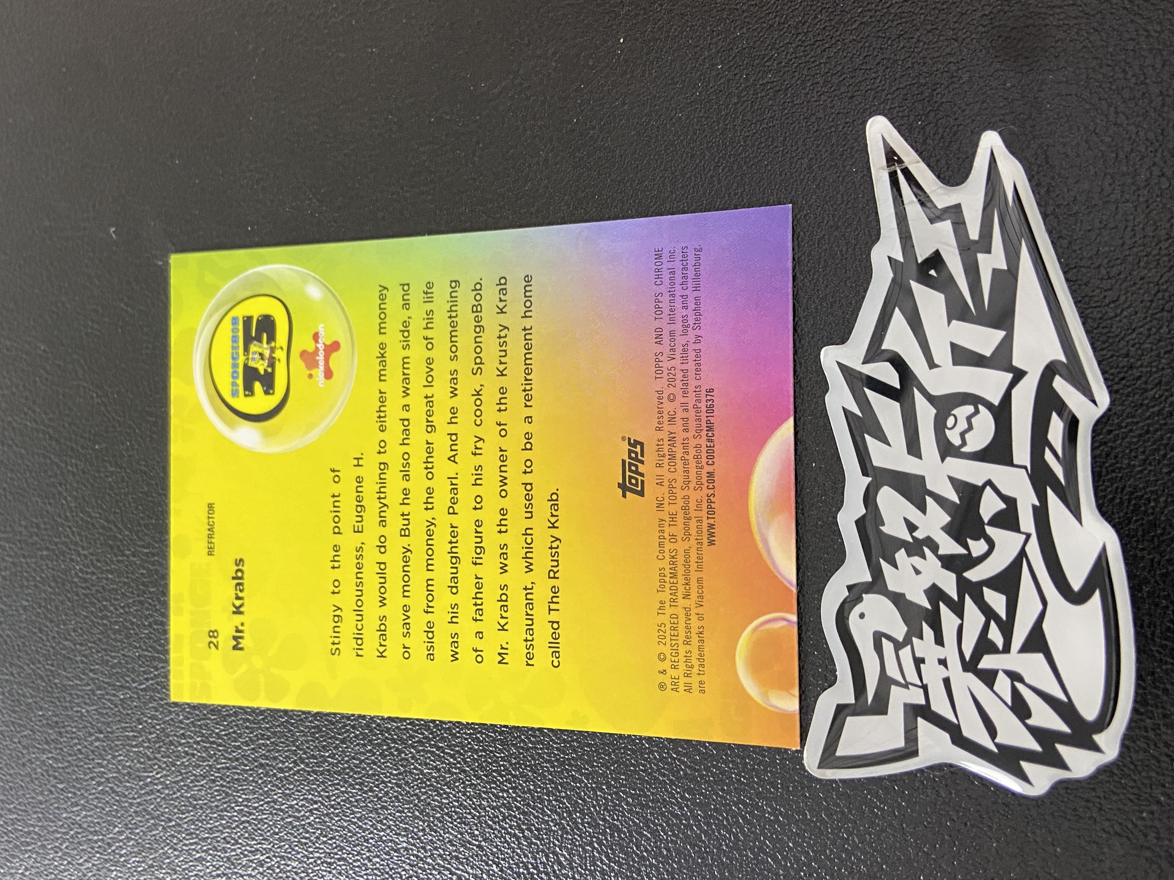 【暴怒代卖】2025 Topps Chrome 海绵宝宝 SpongeBob 25周年 元年 TC Mr.Krabs 蟹老板 正银折 收藏必备 瑕疵如图|暴怒汤白F7
