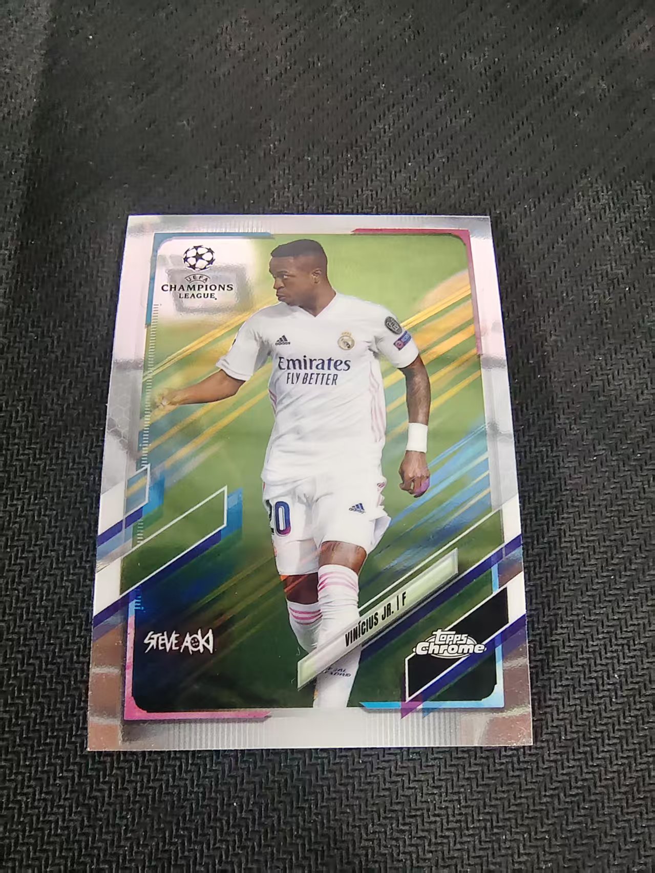 【可合并,不累计】2021 Topps Chrome Vinicius Junior 维尼修斯 欧冠 皇家马德里 划痕 边角瑕疵 @89
