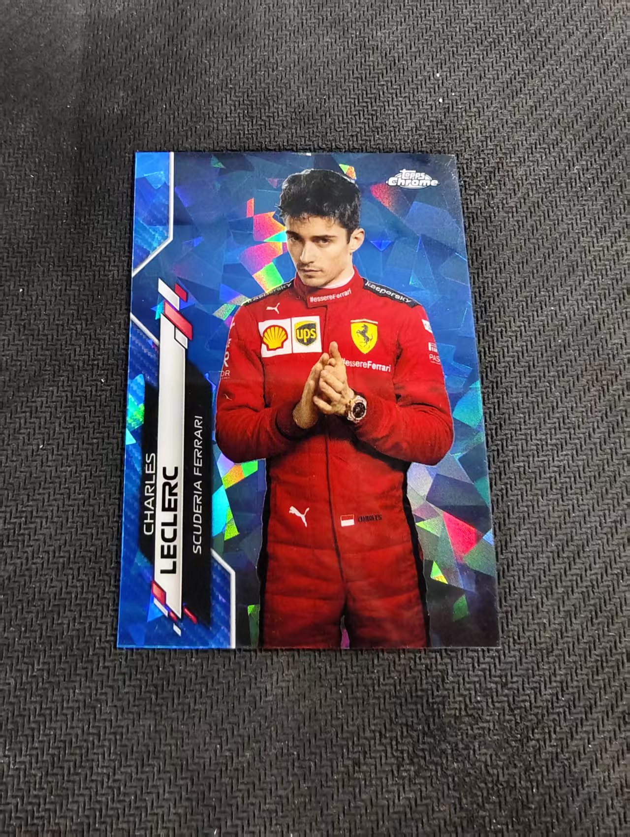 【汽水拍卖】2020 topps F1 元年chrome蓝宝石 Charles Leclerc勒克莱尔 乐扣 法拉利 定妆照 蓝碎冰折射 瑕疵如图