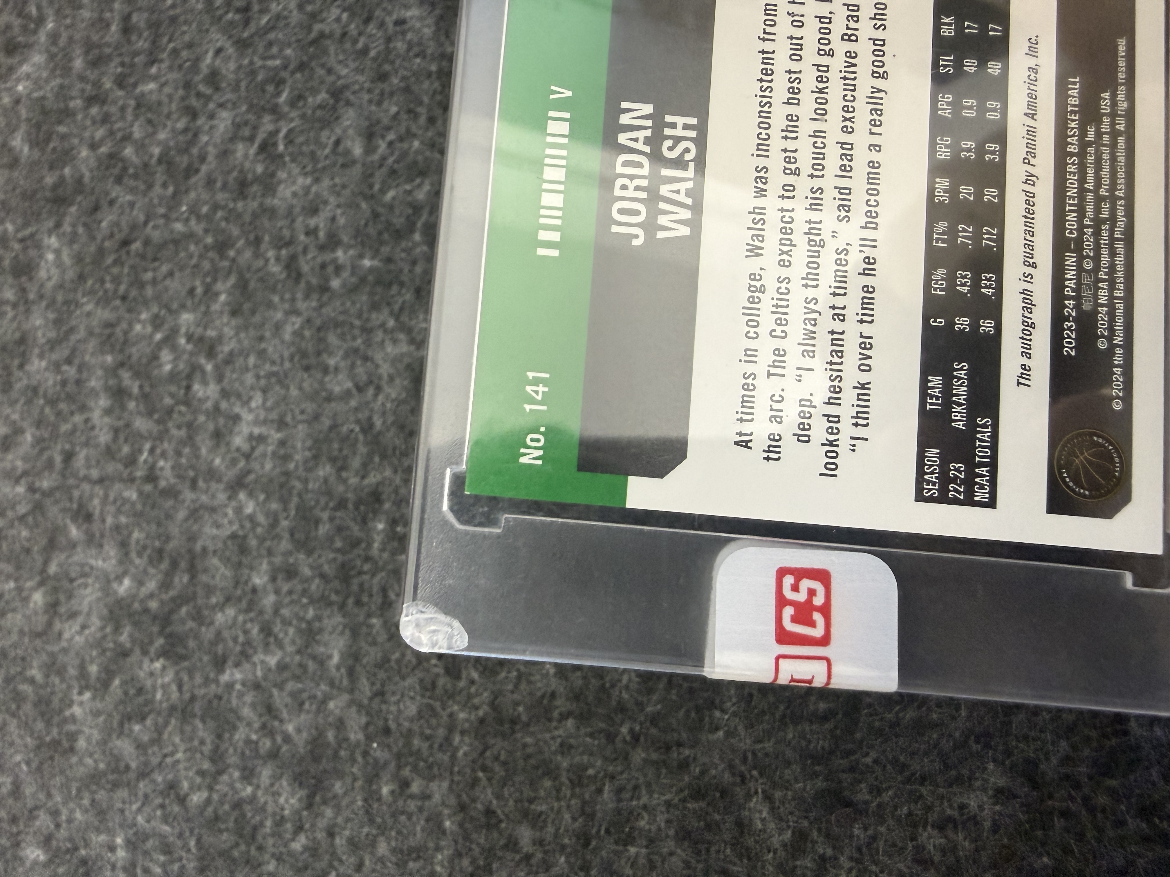 【瑞卡代拍】2023-24 Panini Contenders Jordan Walsh RC 球票 新秀 乔丹 沃尔什 文班亚马新秀年 变化版 卡签 签字 29/99编 原封砖卡品瑕疵如图【李总】