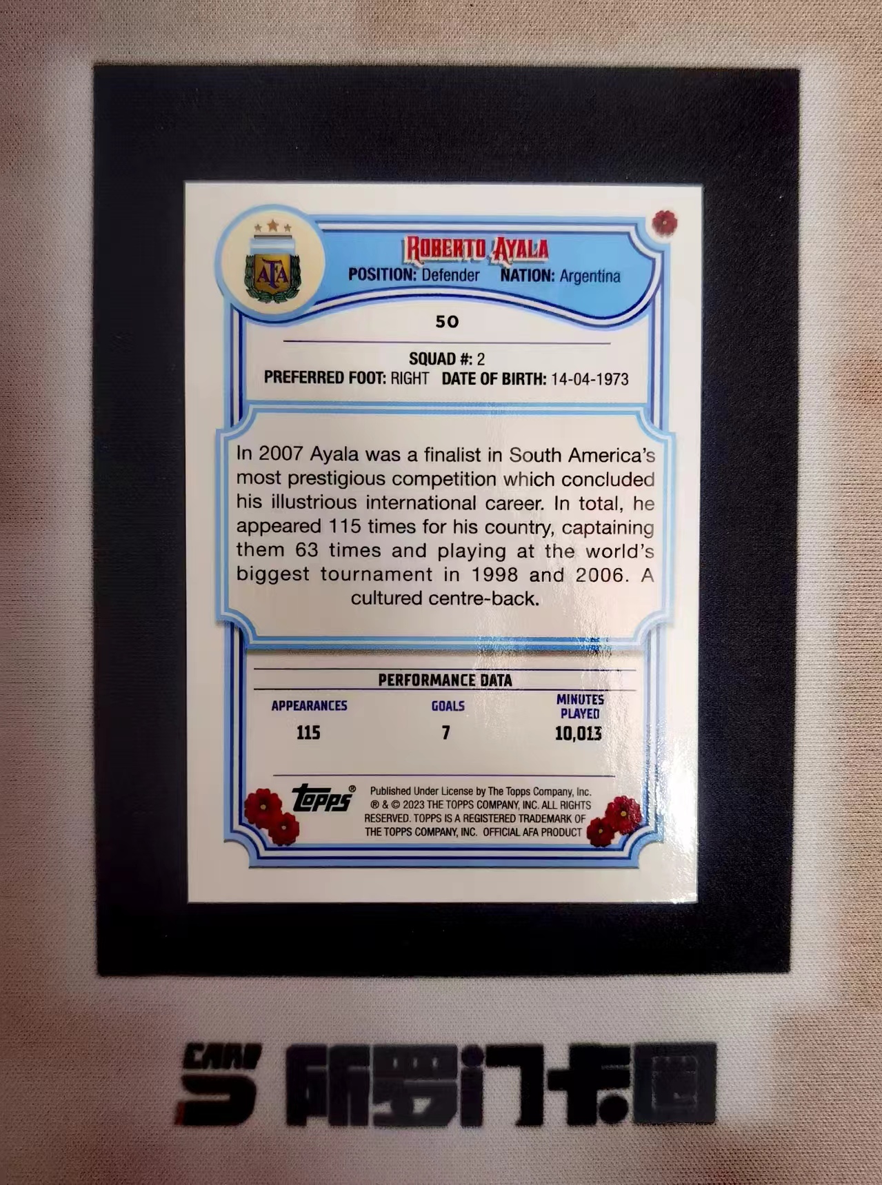2023 Topps Fileteado Roberto Ayala 不累计不到付发顺丰【所罗门卡圈S】阿根廷菲勒特队盒 阿亚拉 base 凑套必备 卡品如图