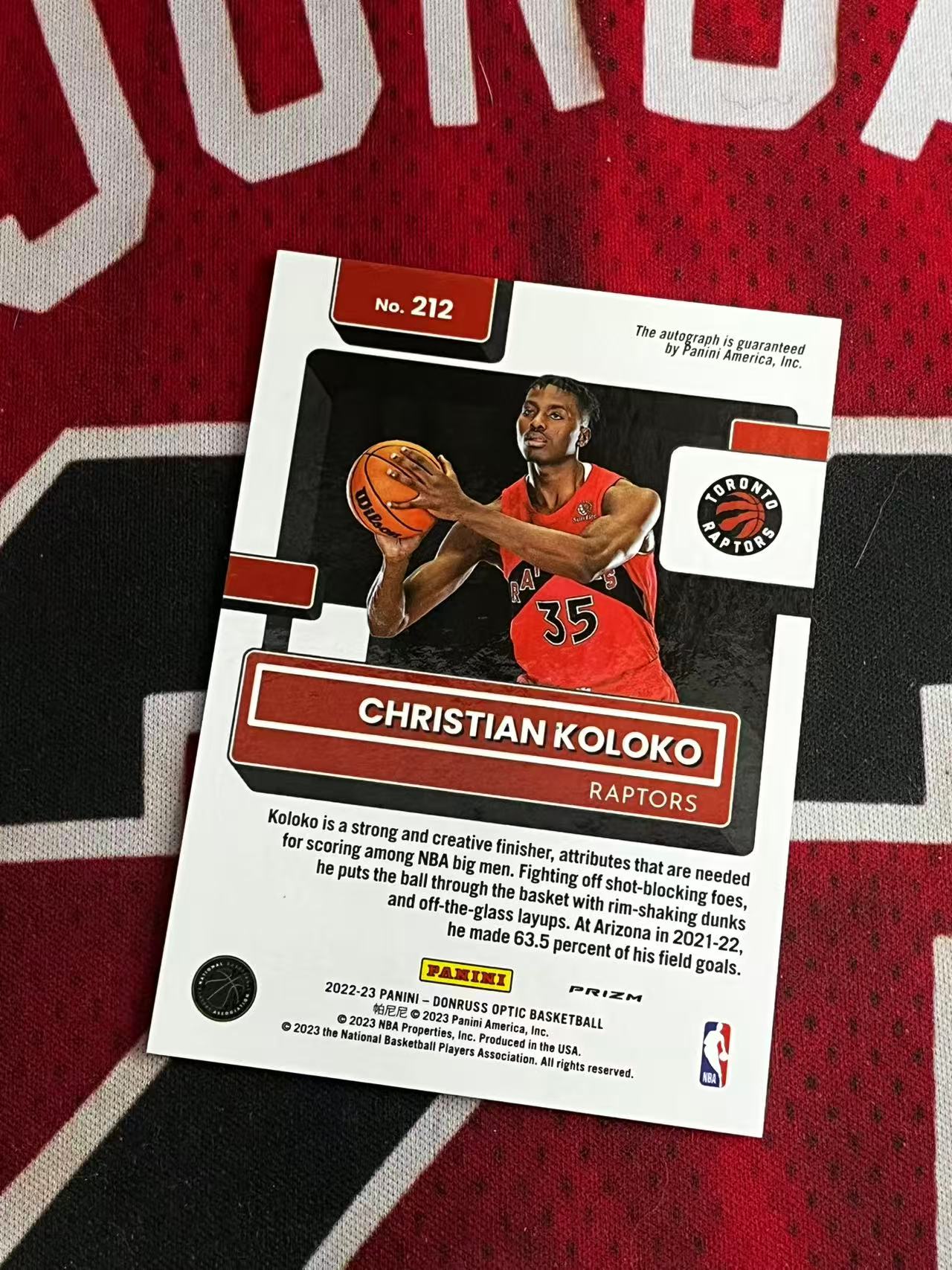 【接寄拍】2022-23 PANINI DONRUSS OPTIC 杜蕾斯系列 猛龙 新秀RC 克里斯蒂安科洛科 科洛克 签字卡 卡签 新秀签 红MOJO折 折射 专收凑套必备【烂臭嘴拍卖】