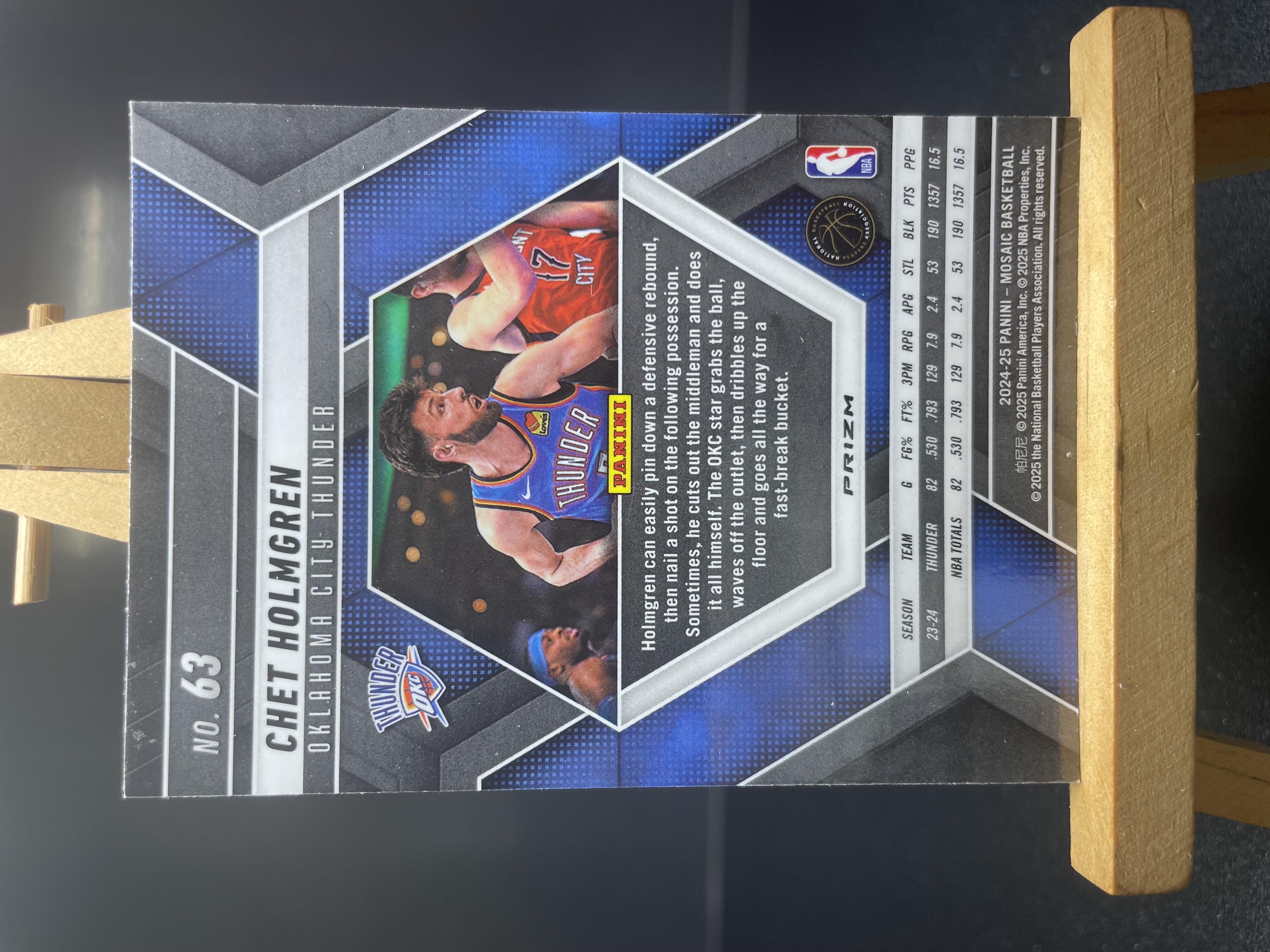 (B8) 2024-25 PANINI 马赛克 折射 切特 霍姆格伦 雷霆 近期大热球星 收藏凑套必备 卡品如图 !!!