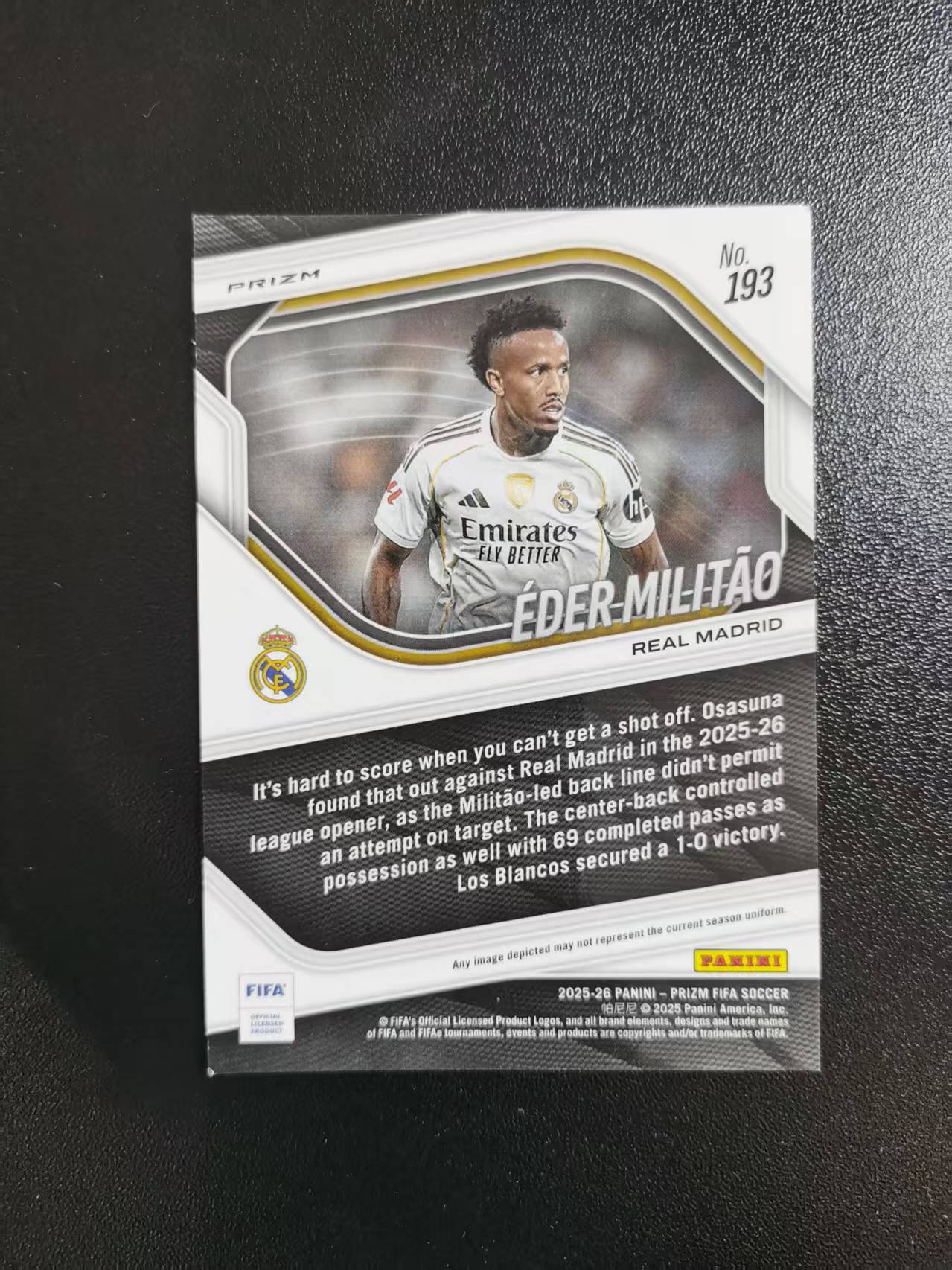2025-26 Panini Prizm FIFA Eder Militao 米利唐 皇马 PZ 折射 收藏凑套 卡品如图 免费代拍CLB33