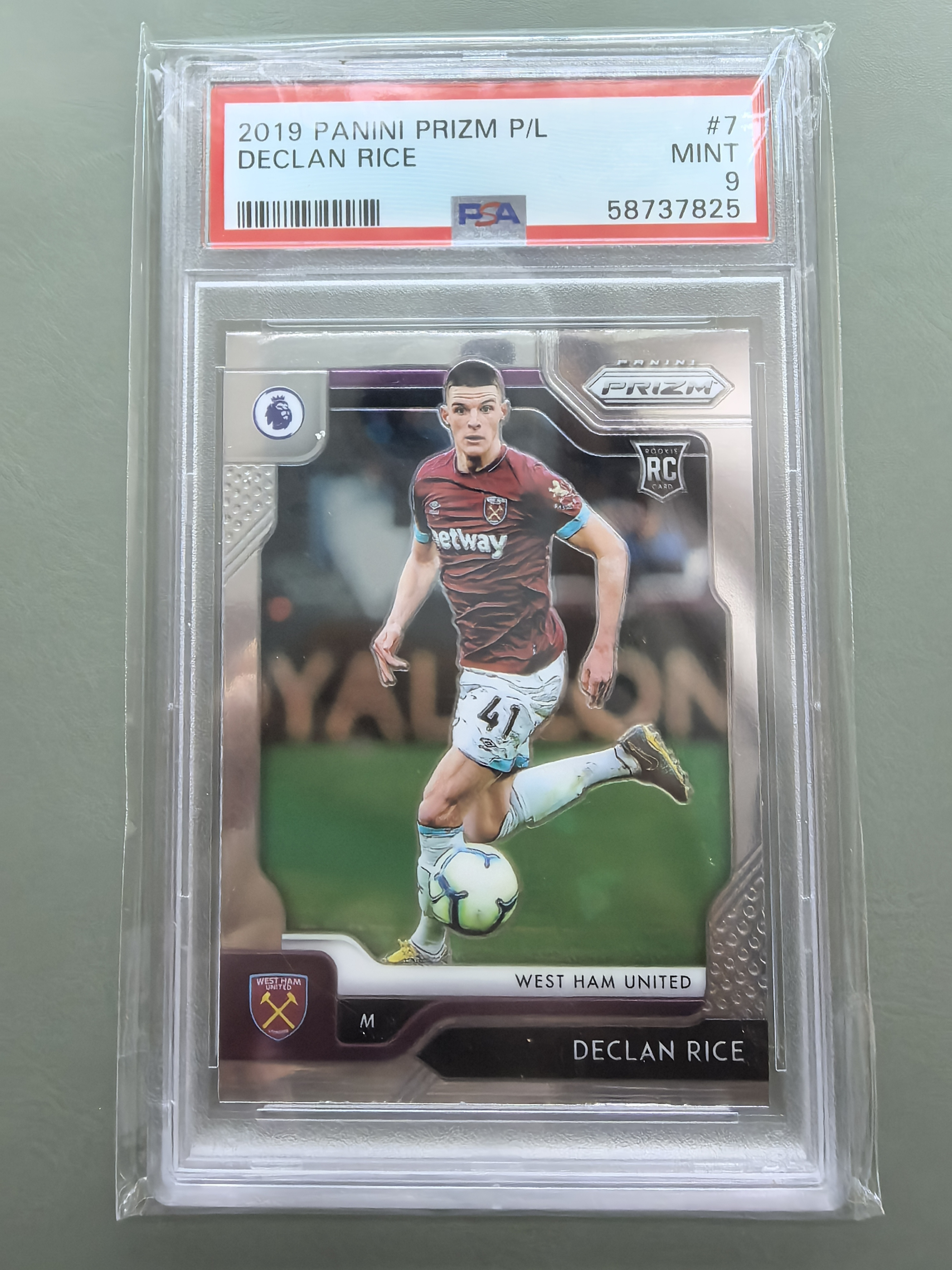 2019-20 Panini Prizm Declan Rice 英超 元年 德克兰 赖斯 莱斯 新秀 RC PSA9 西汉姆联 阿森纳 鸽子重拍