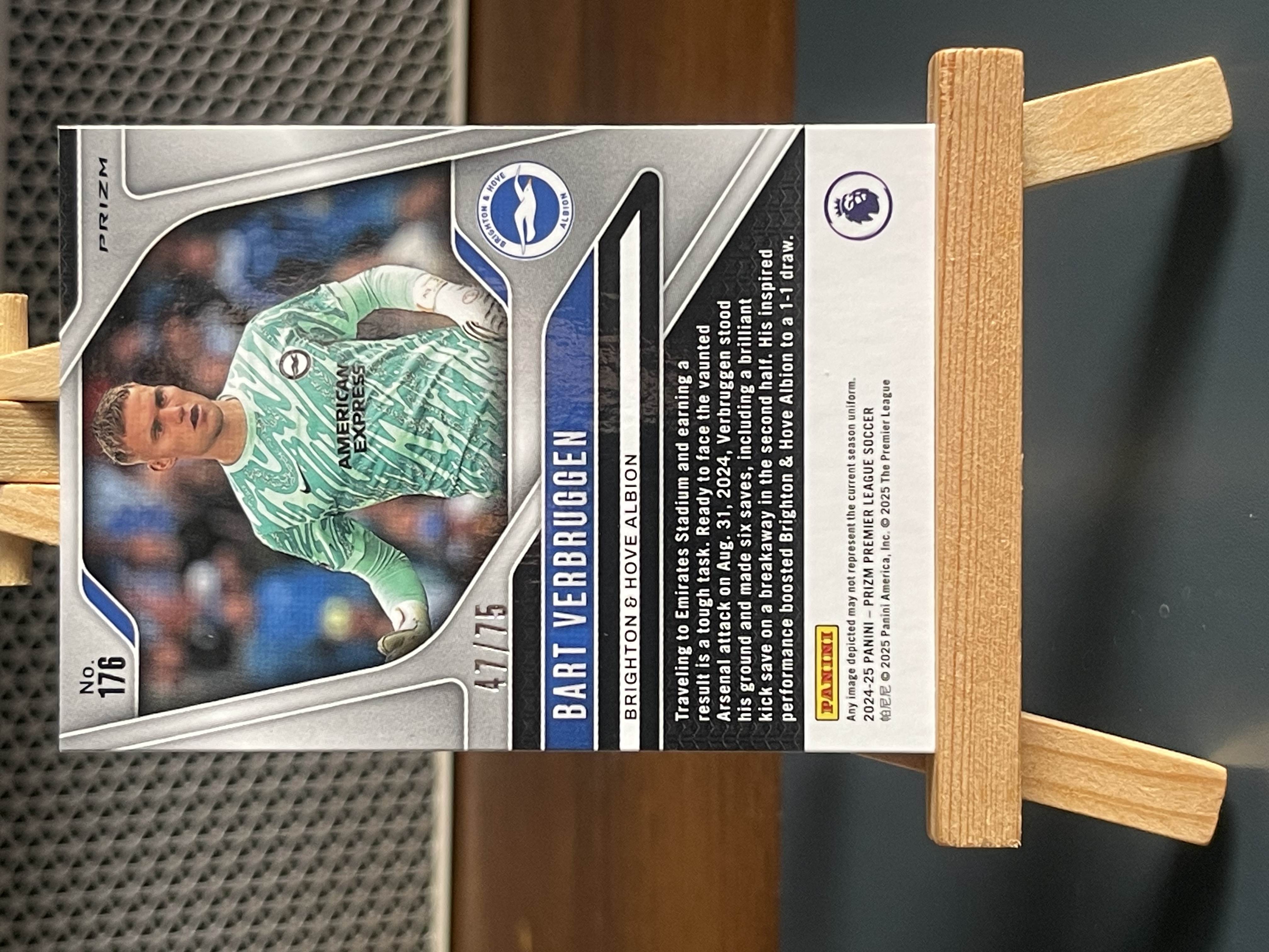 2024-25 Panini Prizm Bart Verbruggen 英超 布莱顿 费布鲁亨 维尔布鲁根 蓝碎冰 折射 47/75编 卡品如图 值得收藏 不累计!