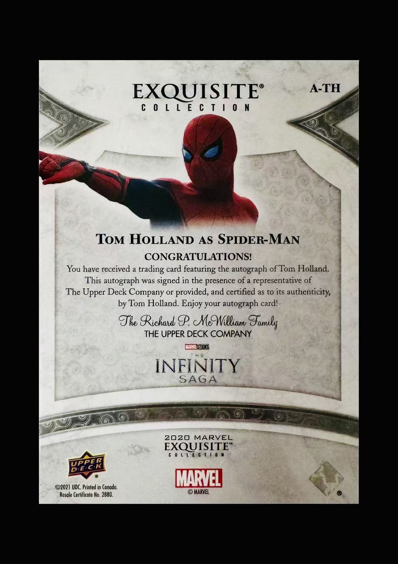 【扒卡拍卖】2021 UPPER DECK MARVEL BLACK DIAMOND EXQUISITE TOM HOLLAND SPIDER-MAN UD 漫威 大黑钻 木盒 荷兰弟 蜘蛛侠 签字 /15编 仅有黑1/1平行 天花板卡种!